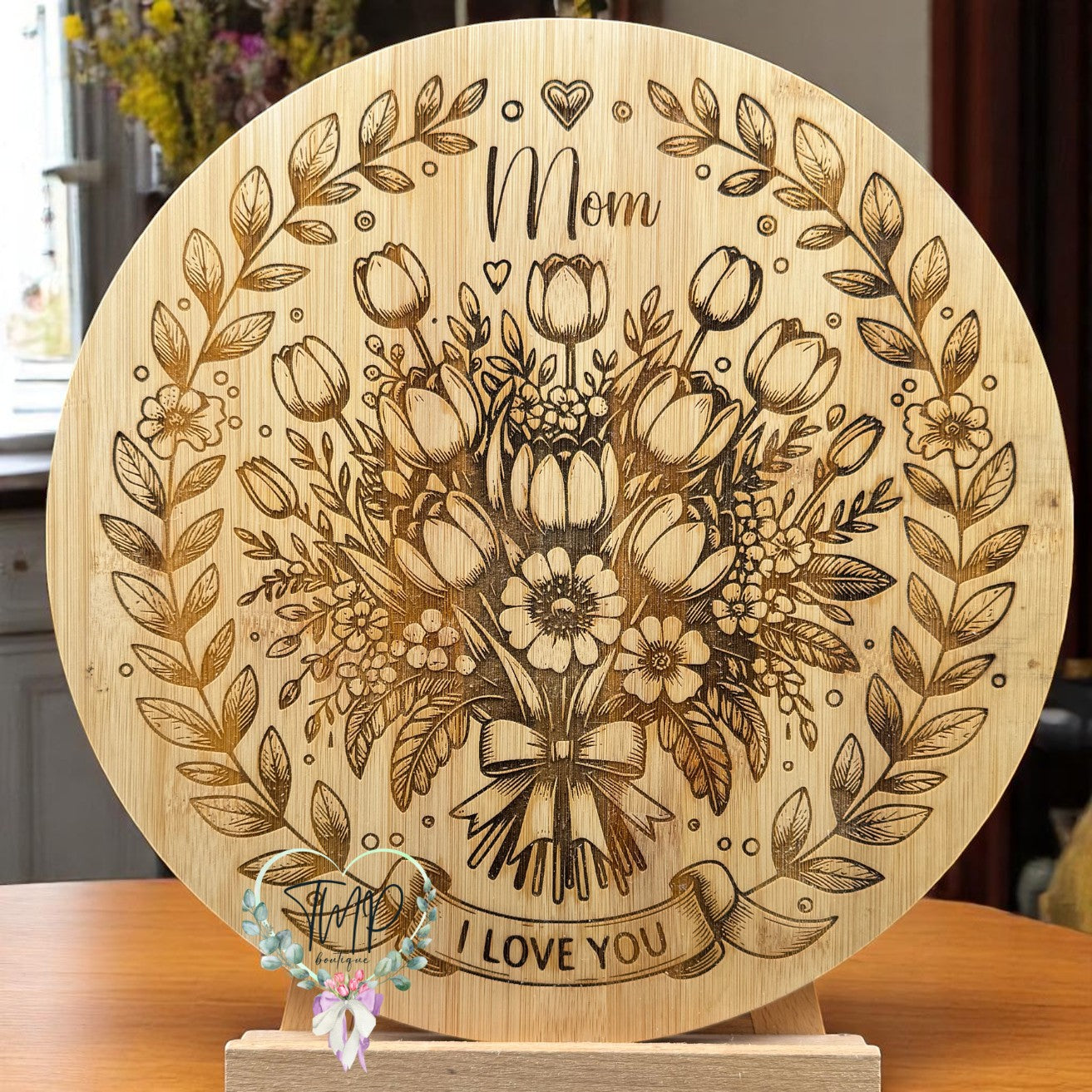 Bouquet Cutting Board for Mom