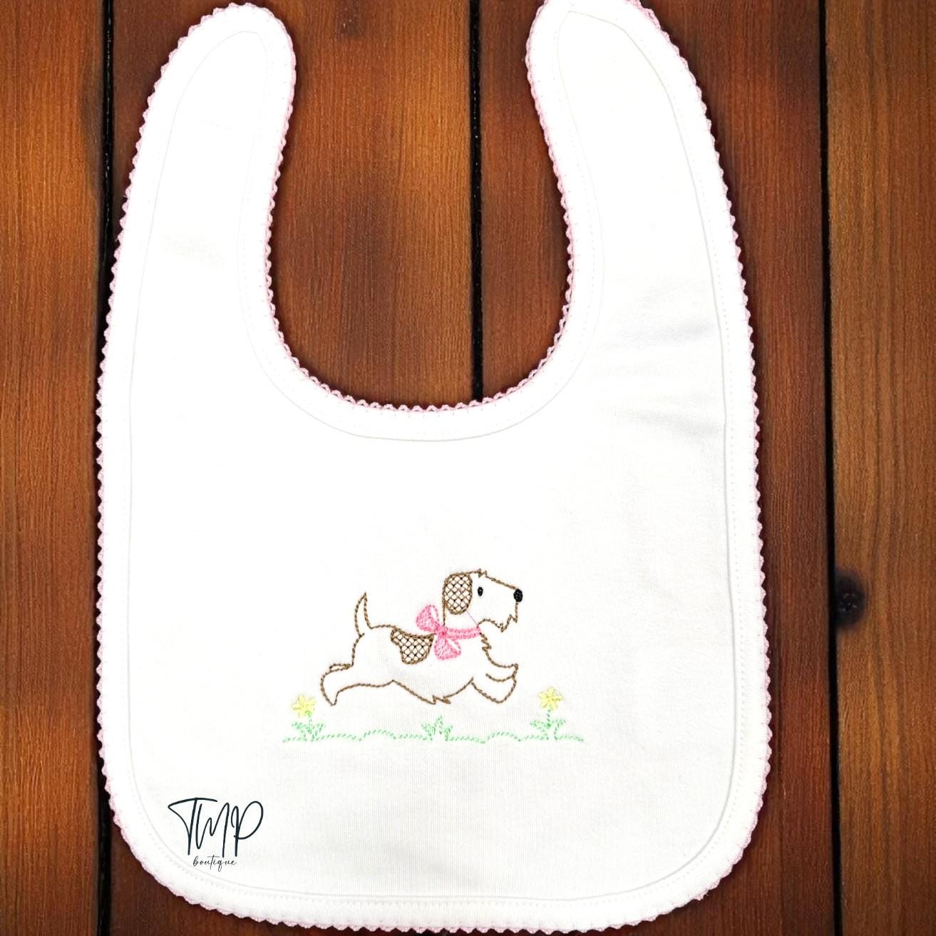 Embroidered Pink Puppy Outfit