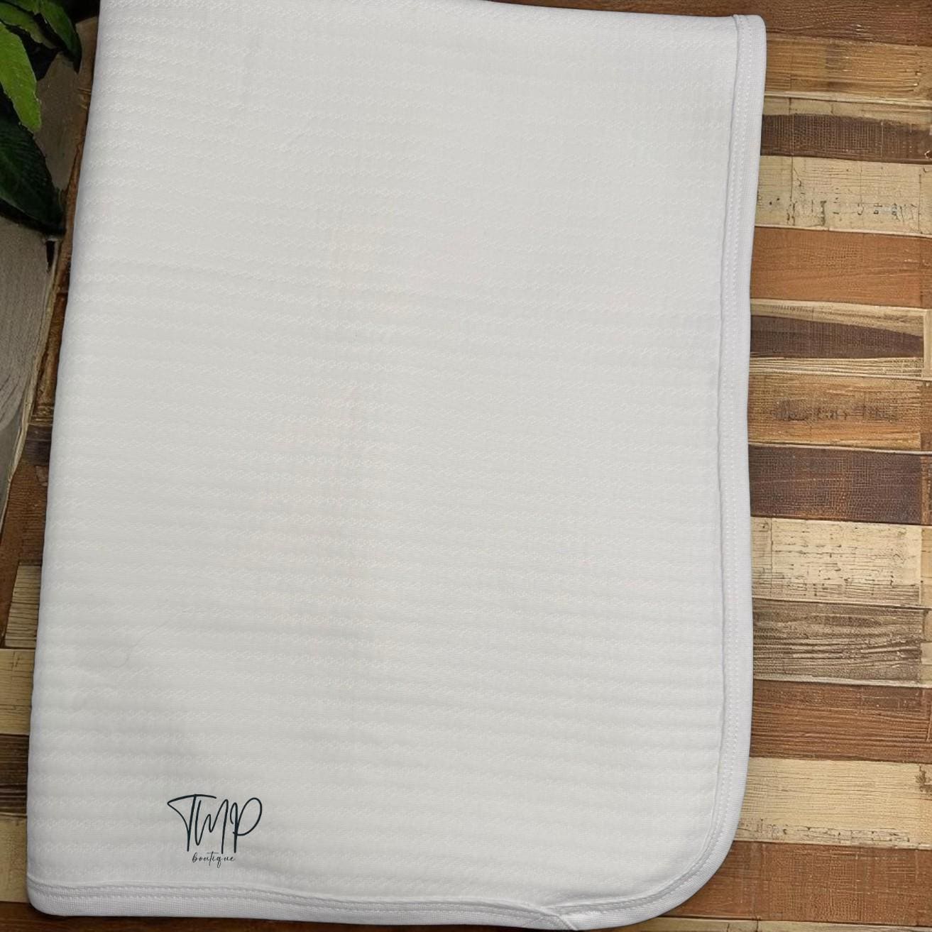 Embroidered Baby Gift Set, Cotton Bib, Burp Cloth, Blanket
