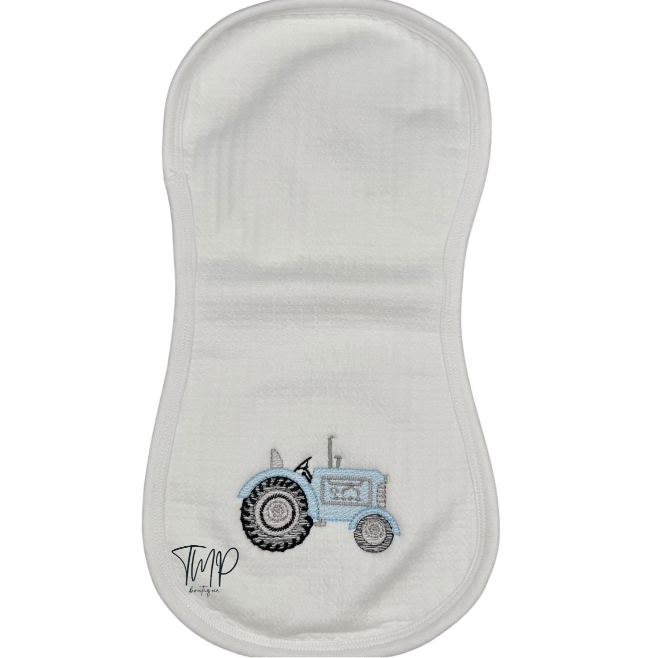 Personalized Tractor Baby Blanket Set: Embroidered Farm Nursery Decor
