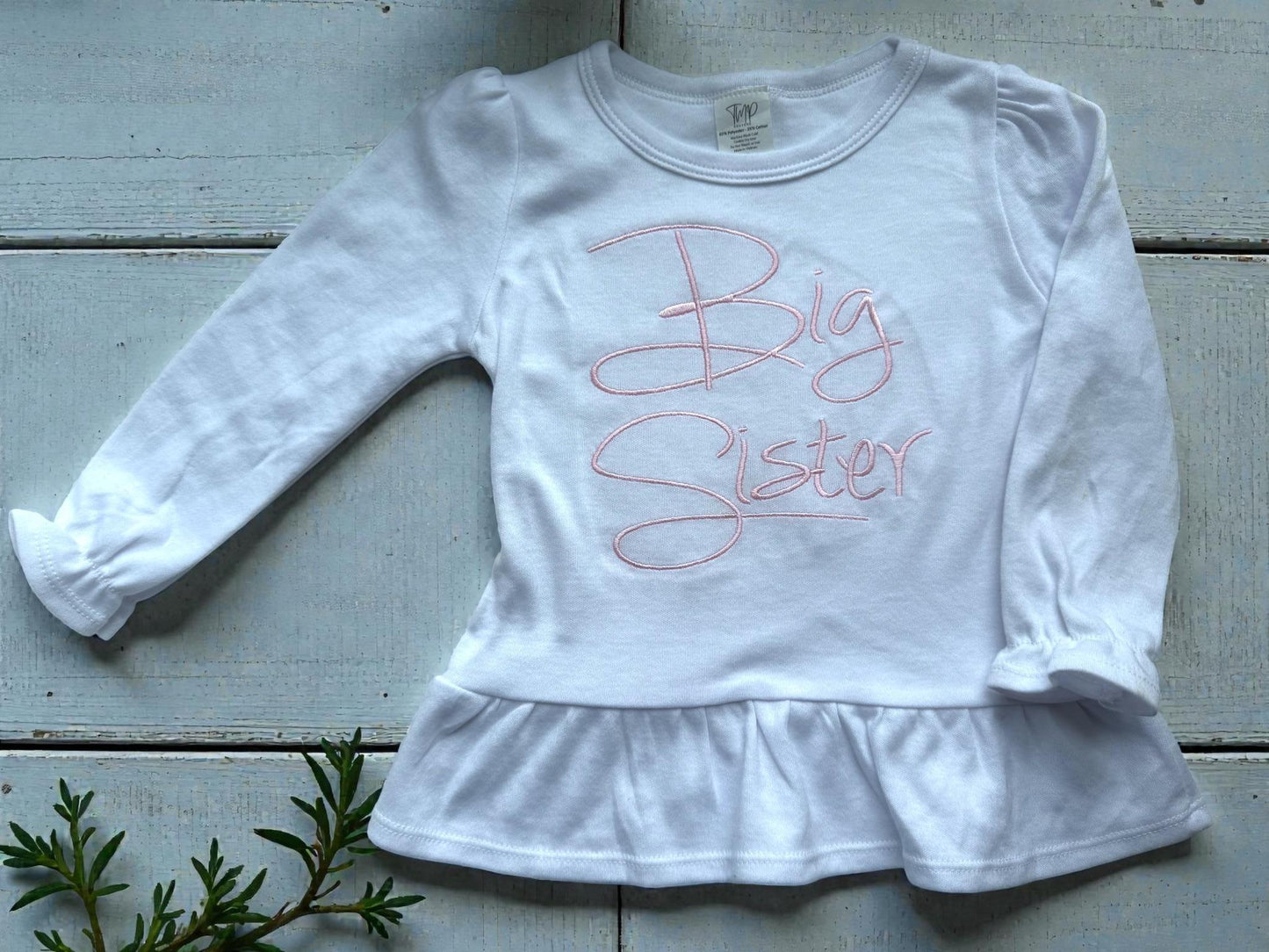 Big Sister Embroidered Shirt – Sibling Announcement Outfit