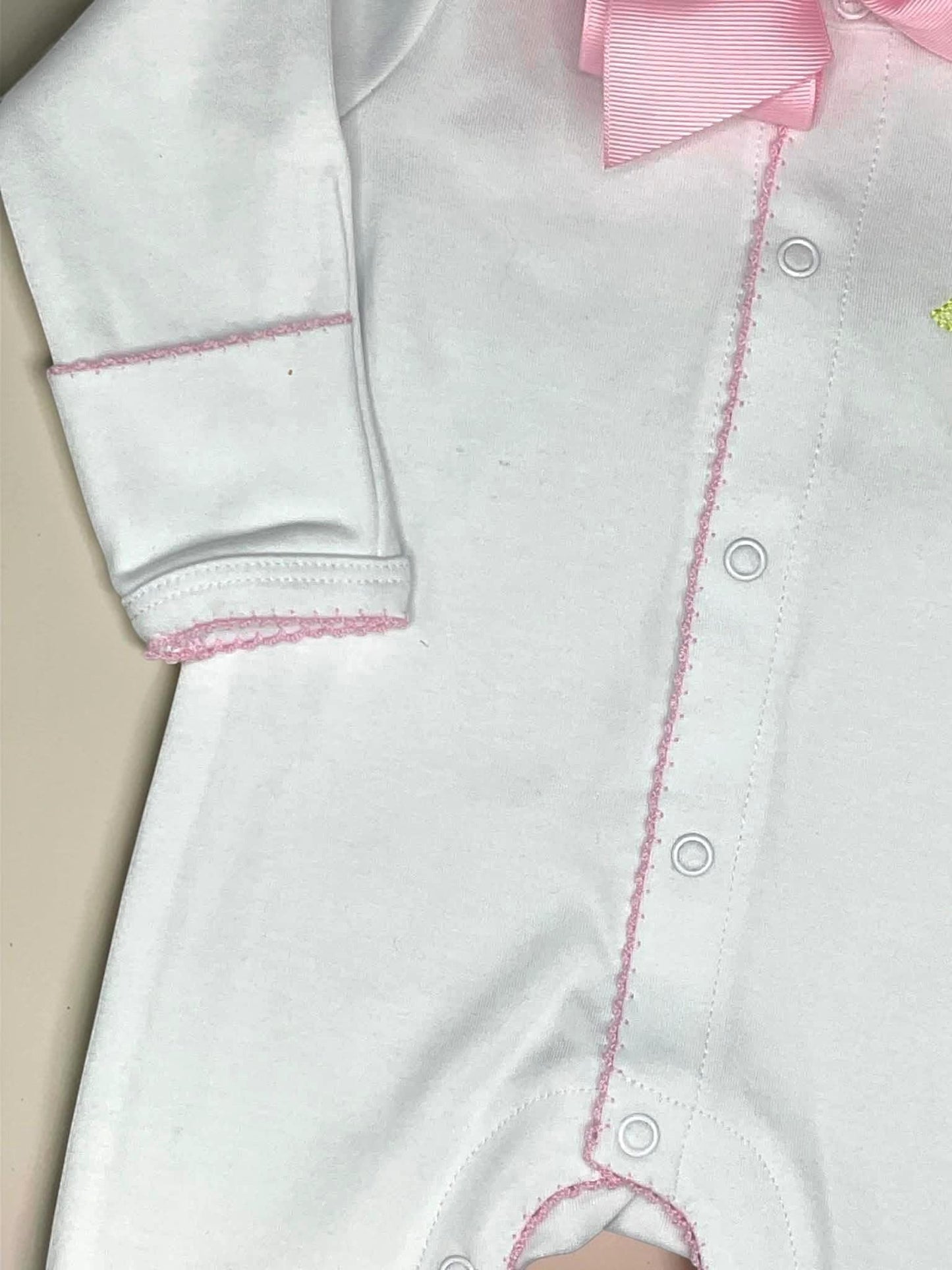 Personalized Baby Girl Footie, Easter Baby Outfit