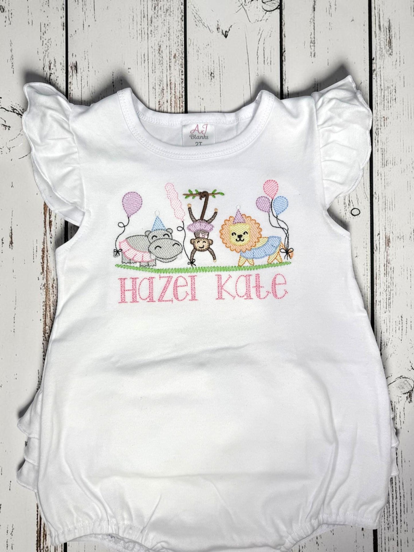 Personalized Birthday Zoo Animals Boy Bubble Romper | Custom Baby Girl Bubble | First Birthday | Safari Birthday | Baby Shower Gift