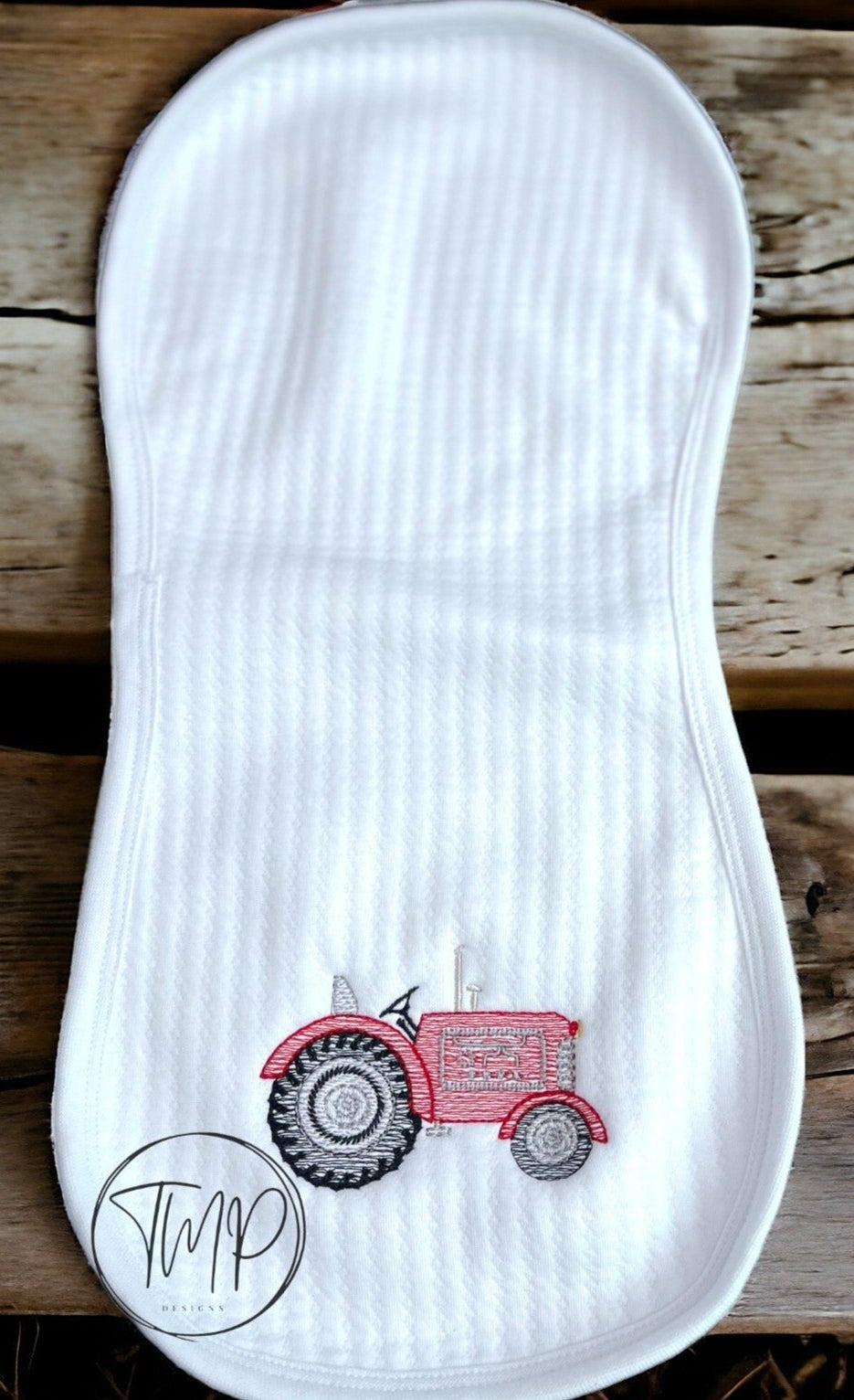 Red Tractor Burp Cloth