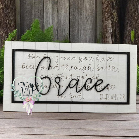 Ephesians 2:8 Wooden Sign