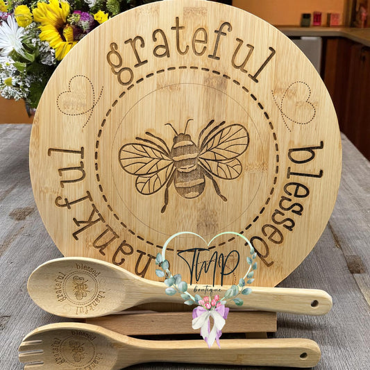 Thankful Grateful Blessed Cutting Board