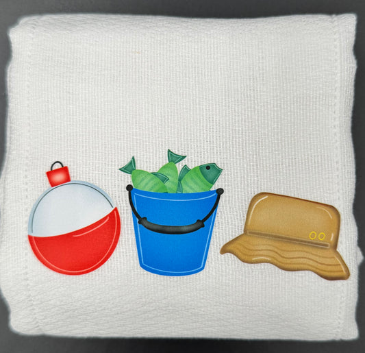 Fishing Trio Baby Burp Cloth