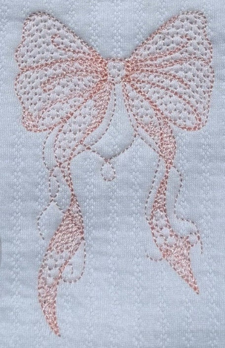Embroidered Bow Baby Blanket Set, Personalized Jacquard Cotton