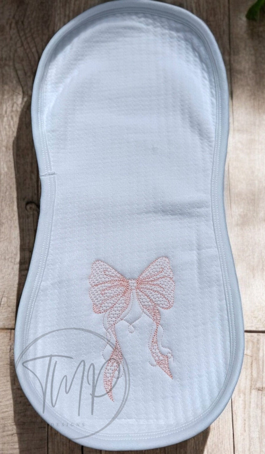 Embroidered Bow Baby Blanket Set, Personalized Jacquard Cotton
