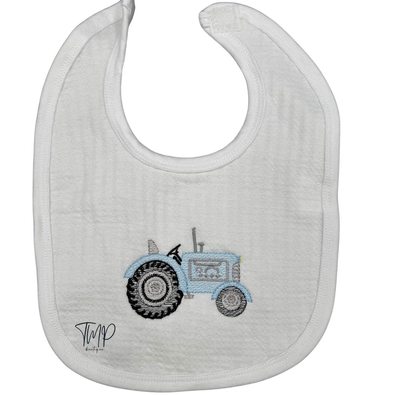 Personalized Tractor Baby Blanket Set: Embroidered Farm Nursery Decor