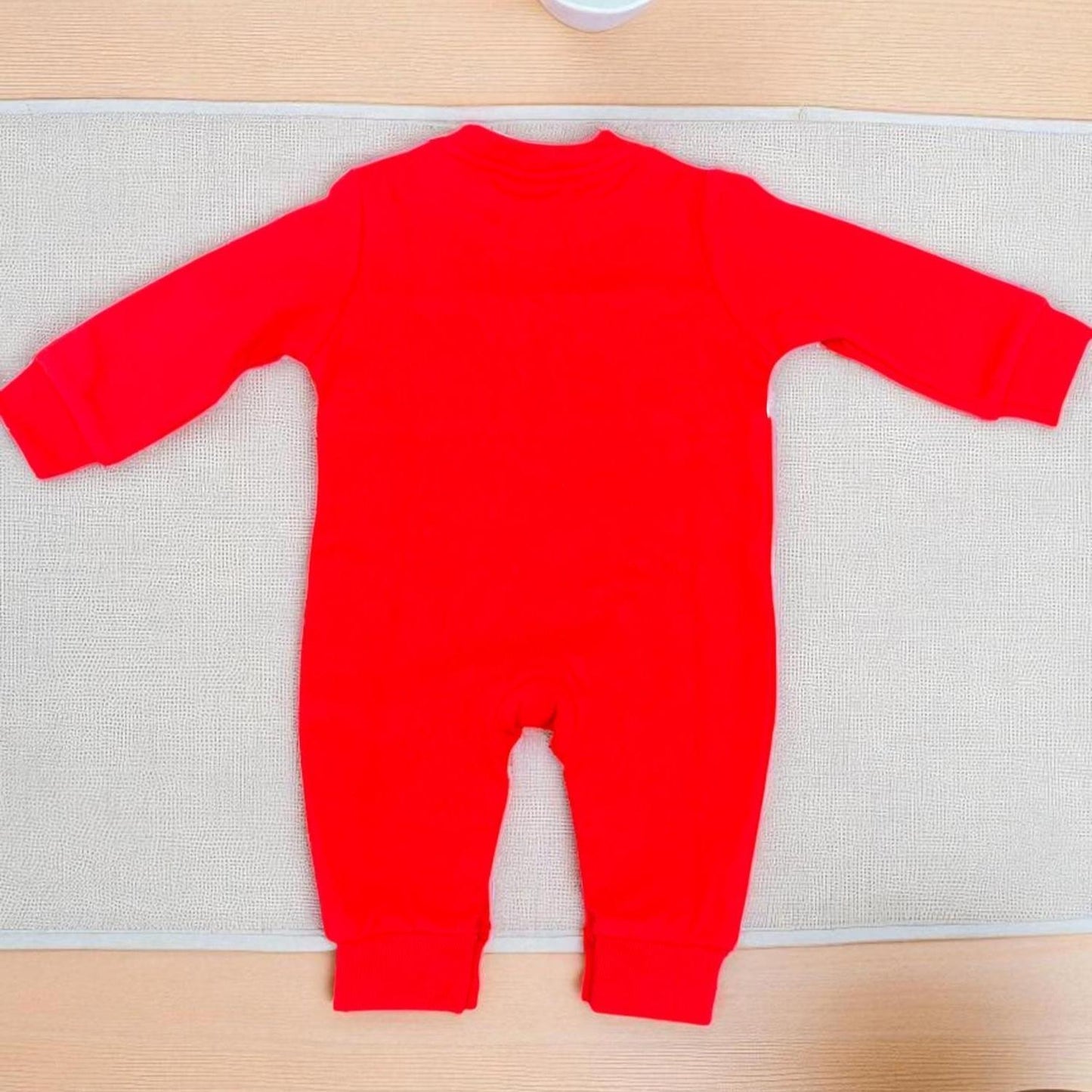 Embroidered Elephant Football Romper: Red Cotton Baby Game Day Outfit