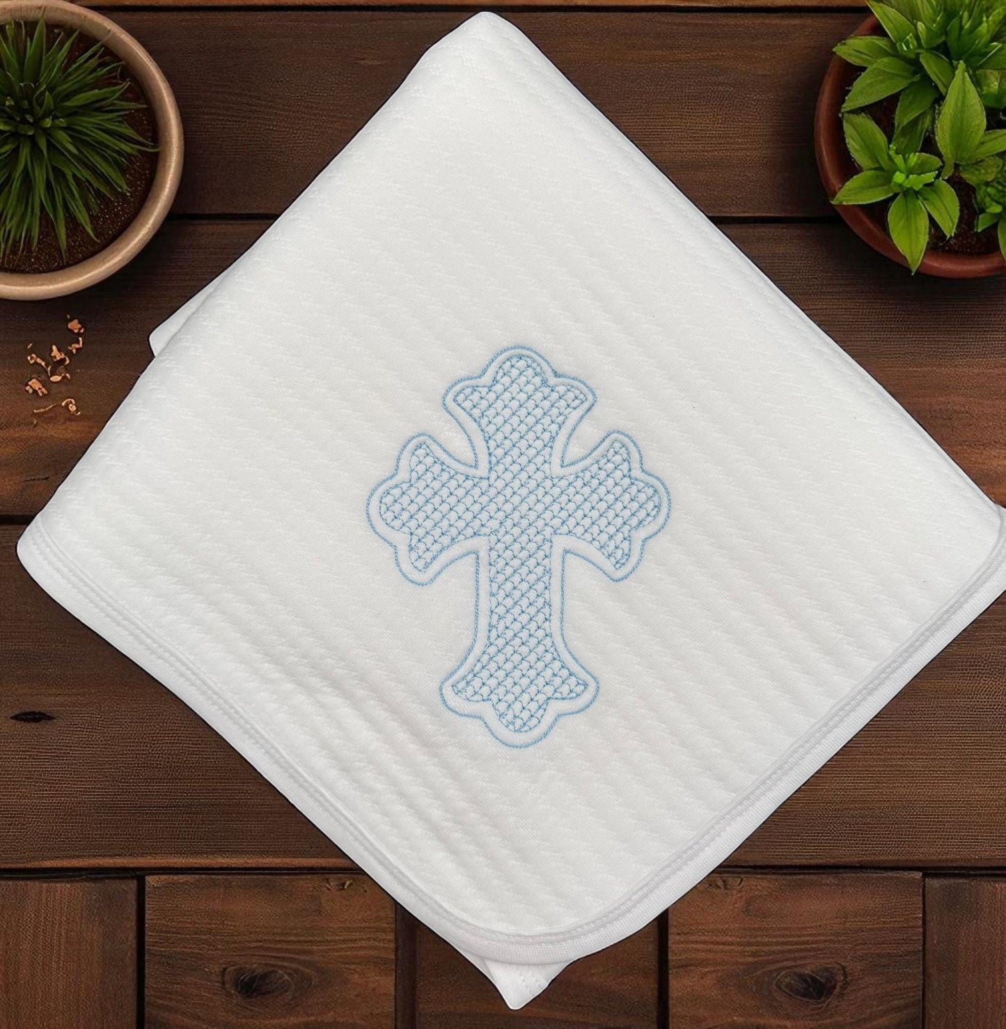 Personalized Blue Cross Baby Gift Set, Baptism Christening Keepsake