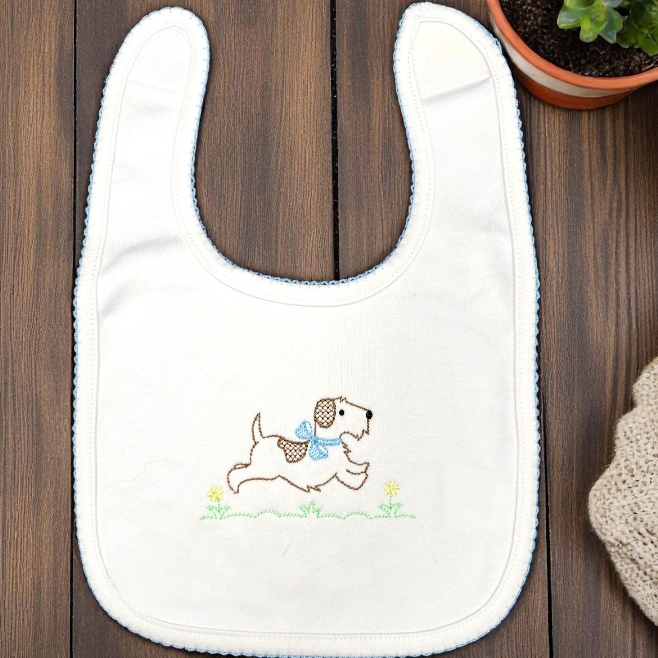 Embroidered Puppy Coming Home Outfit: Monogrammed Pima Cotton Footie
