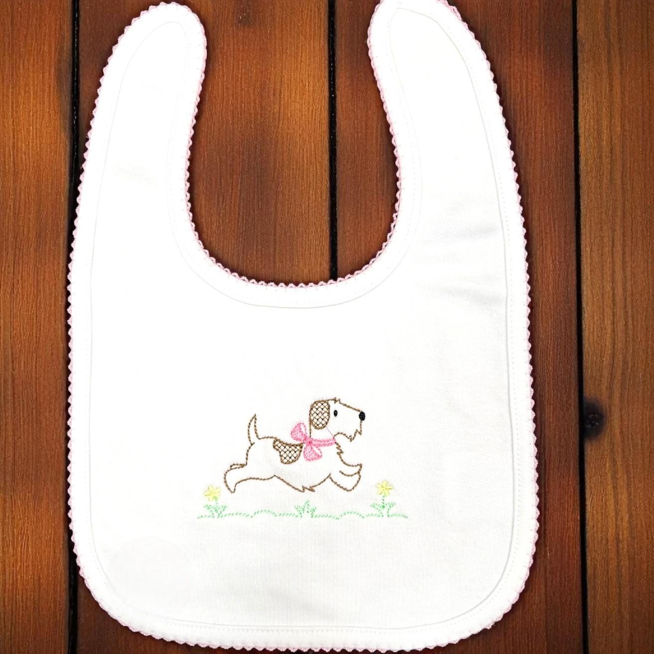Embroidered Puppy Footie Coming Home Outfit: Personalized Pima Cotton Baby Set