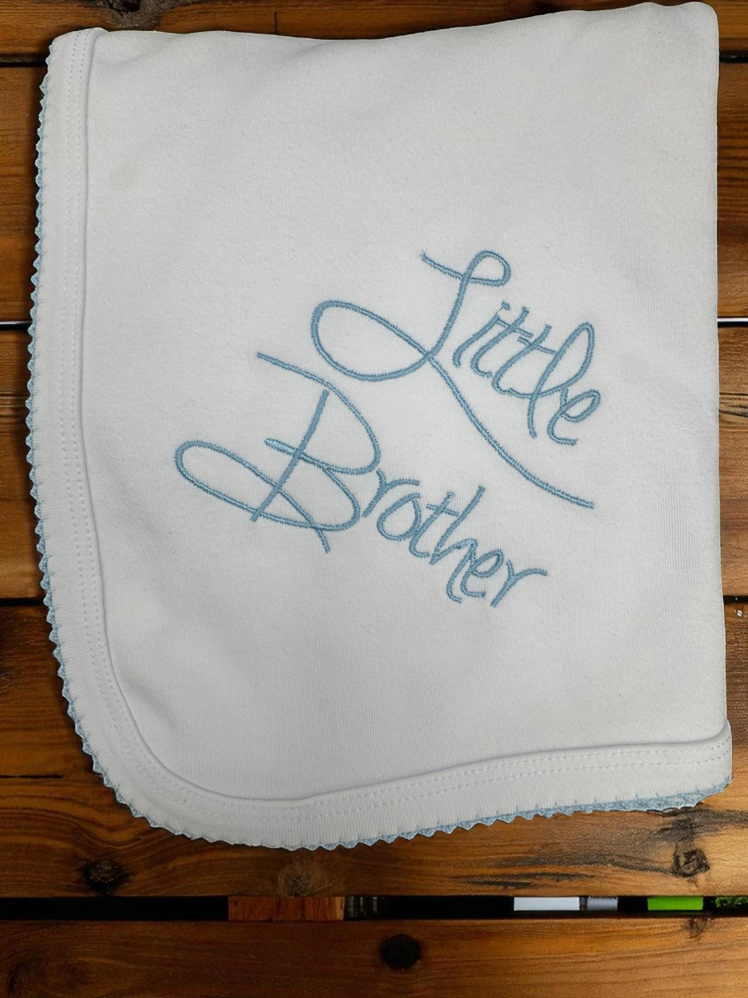 Little Brother Baby Boy Romper, White Footie, Peter Pan Collar