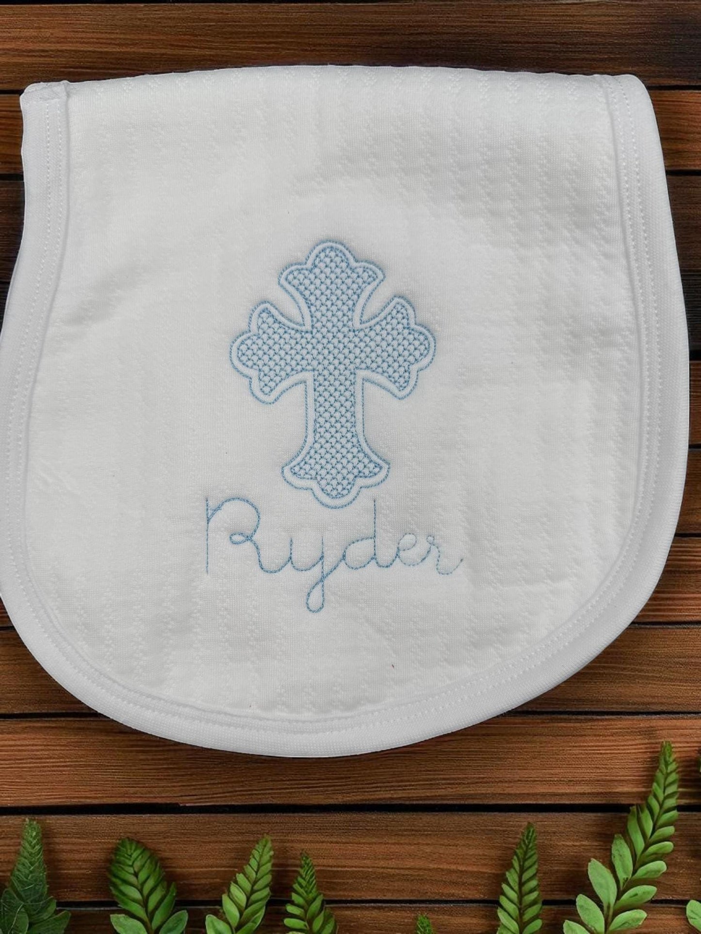 Personalized Blue Cross Baby Gift Set, Baptism Christening Keepsake
