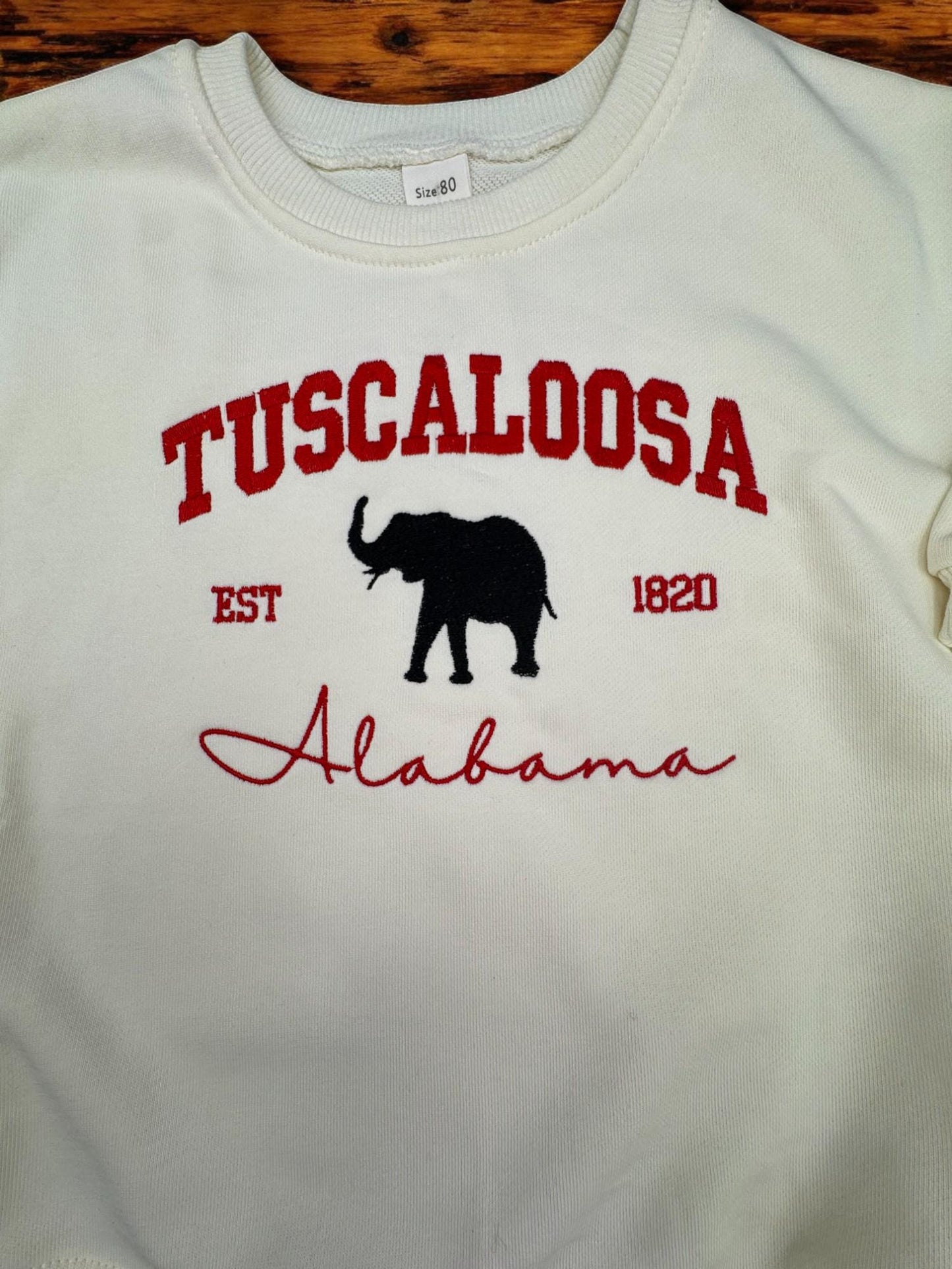 Tuscaloosa Baby Romper: Embroidered Elephant, Game Day Outfit