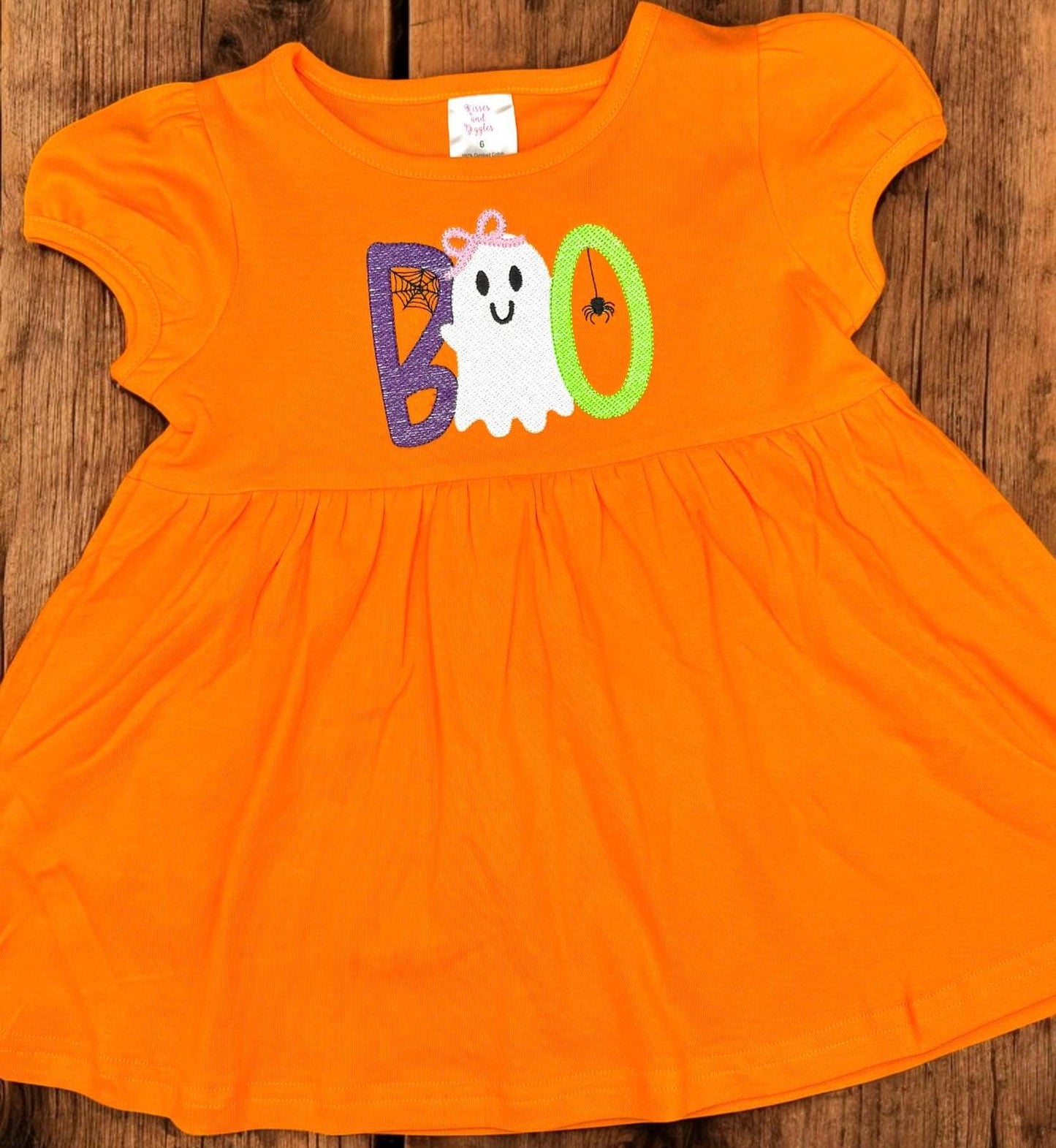 Girls Embroidered Ghost BOO Tunic: Halloween Outfit, Pumpkin Patch