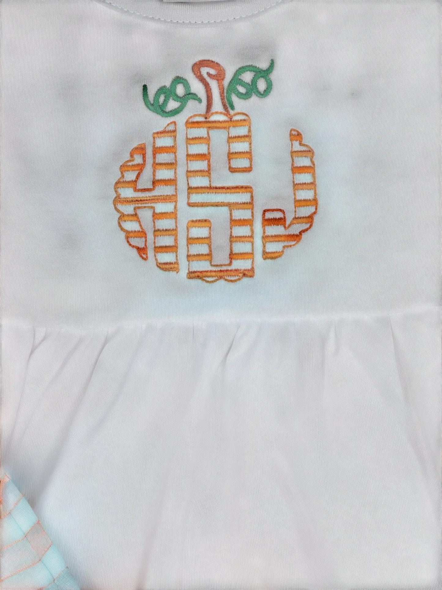 Embroidered Monogram Pumpkin Tunic Dress: Girls Fall Outfit