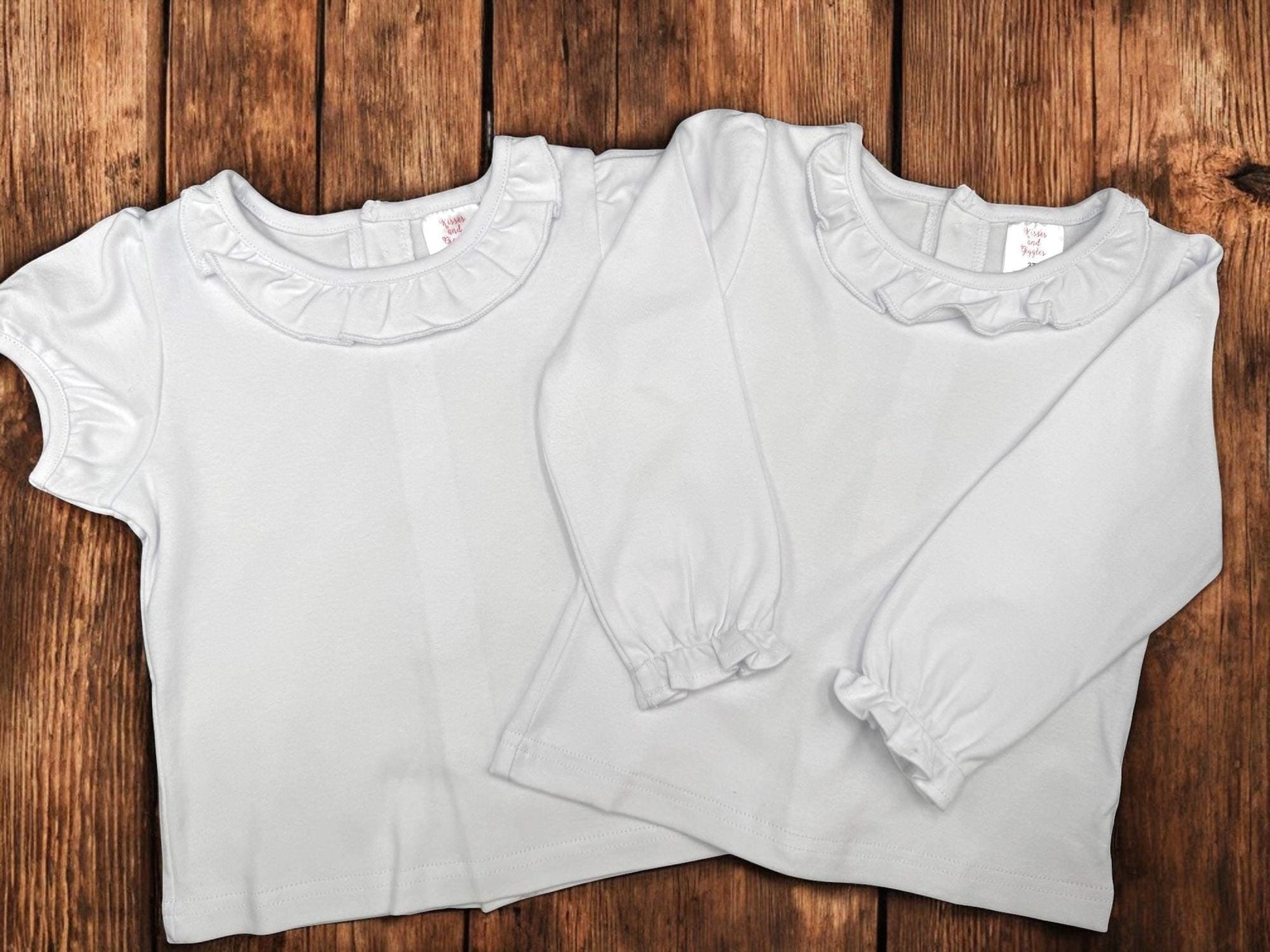 Girl Ruffle Collar Shirt-Ruffle Collared Shirt-Girl White shirt