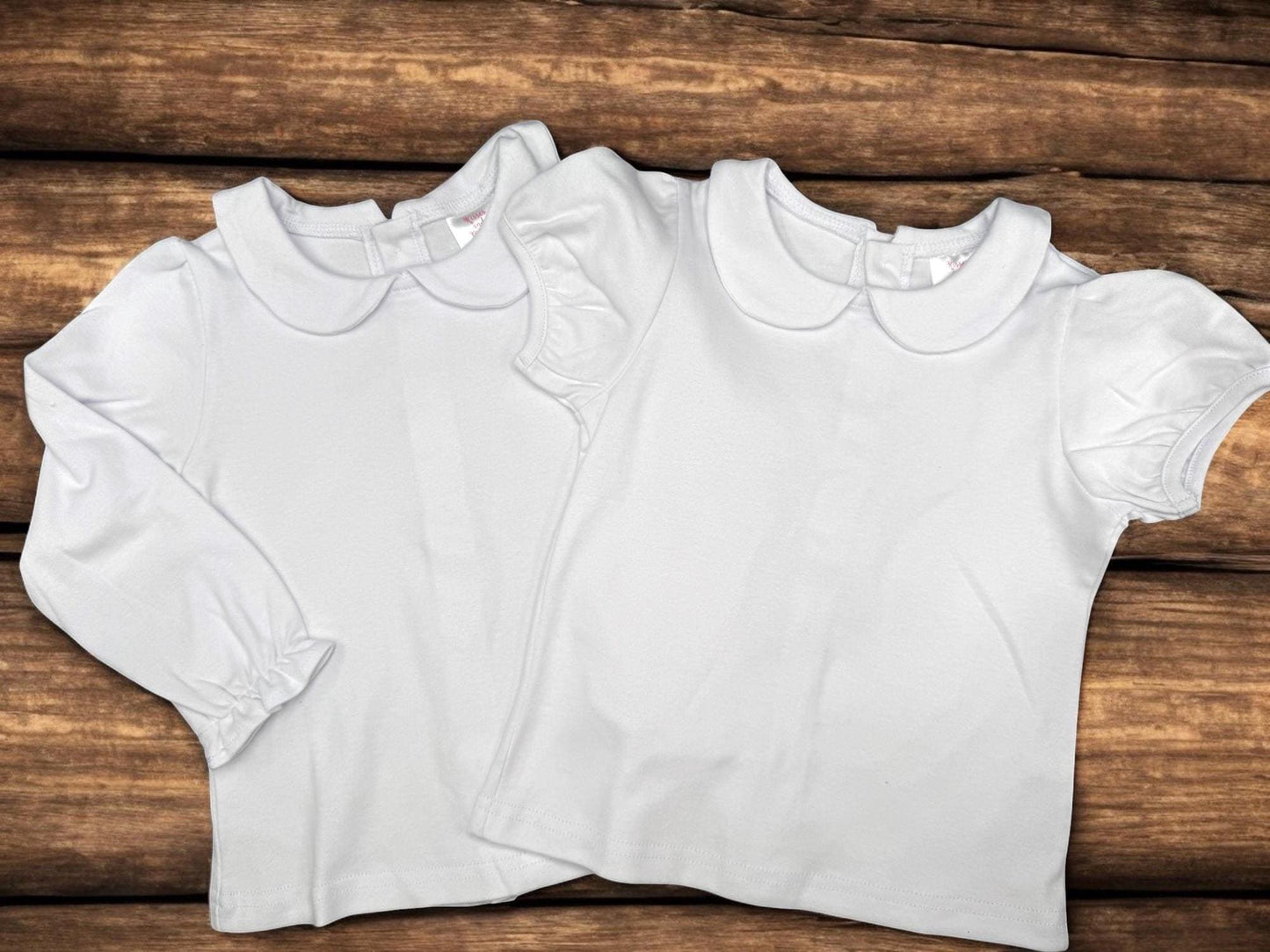 Girl Peter Pan Collar Shirt-Peter Pan Collared Shirt-Girl White shirt