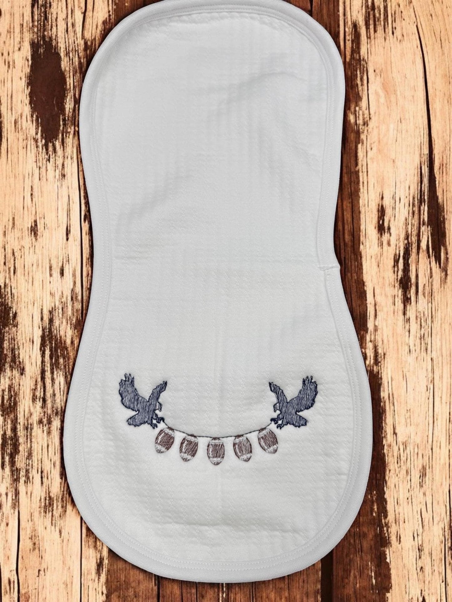 Embroidered Eagle Football Baby Gift Set, Cotton Bib, Burp Cloth & Blanket