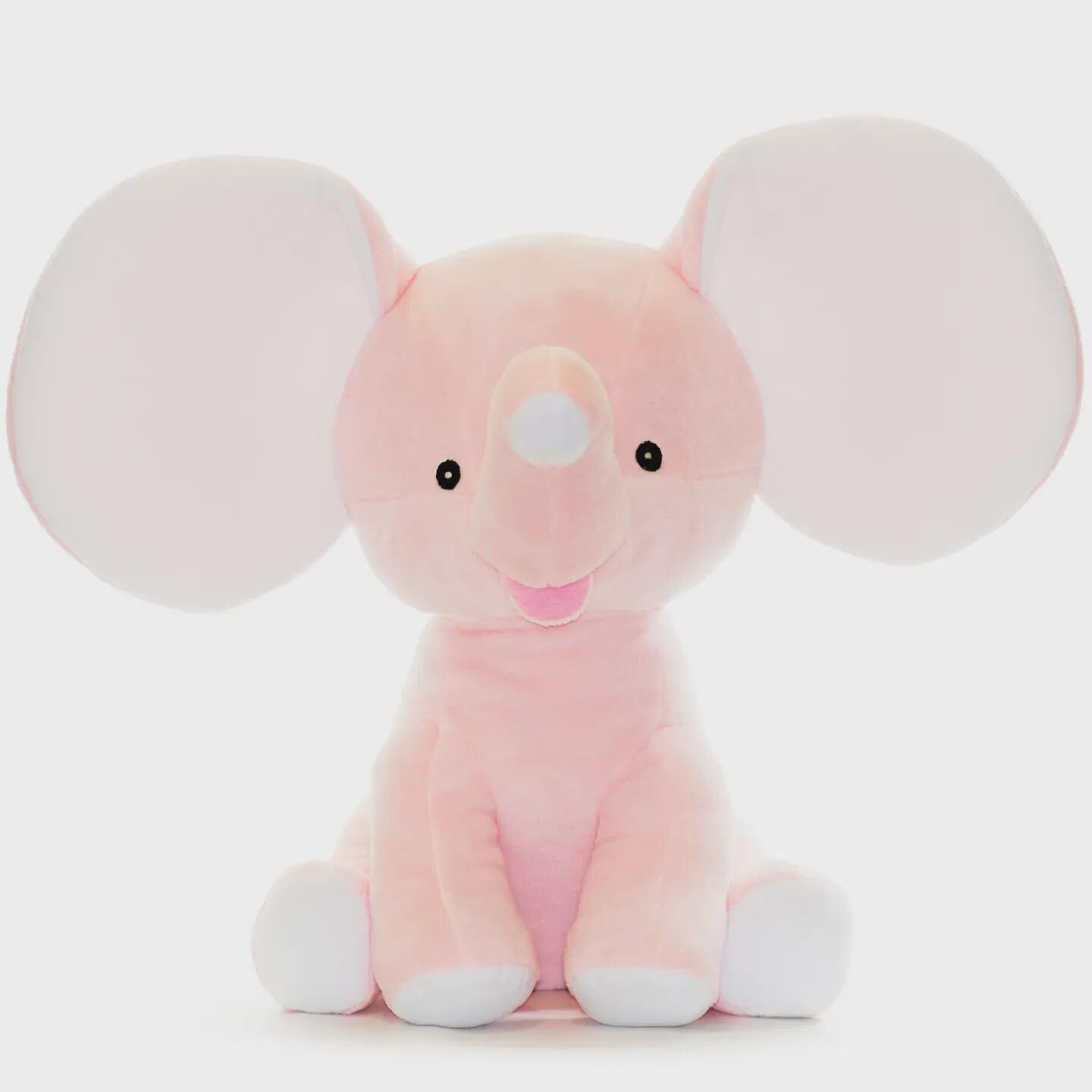 Personalized Embroidered Elephant Plush, Birth Stats Keepsake