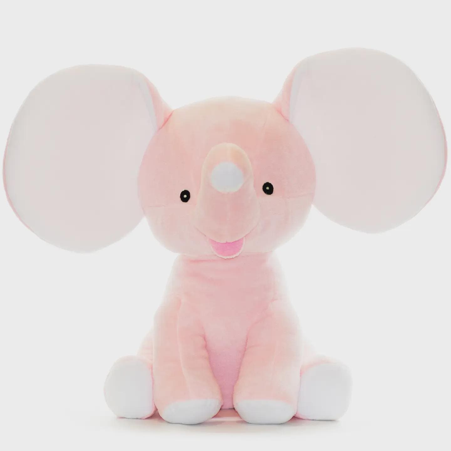 Personalized Embroidered Elephant Plush: Custom Birth Stats Keepsake