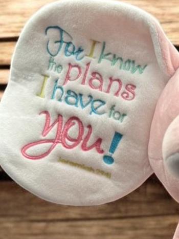 Personalized Embroidered Elephant Plush: Custom Birth Stats Keepsake