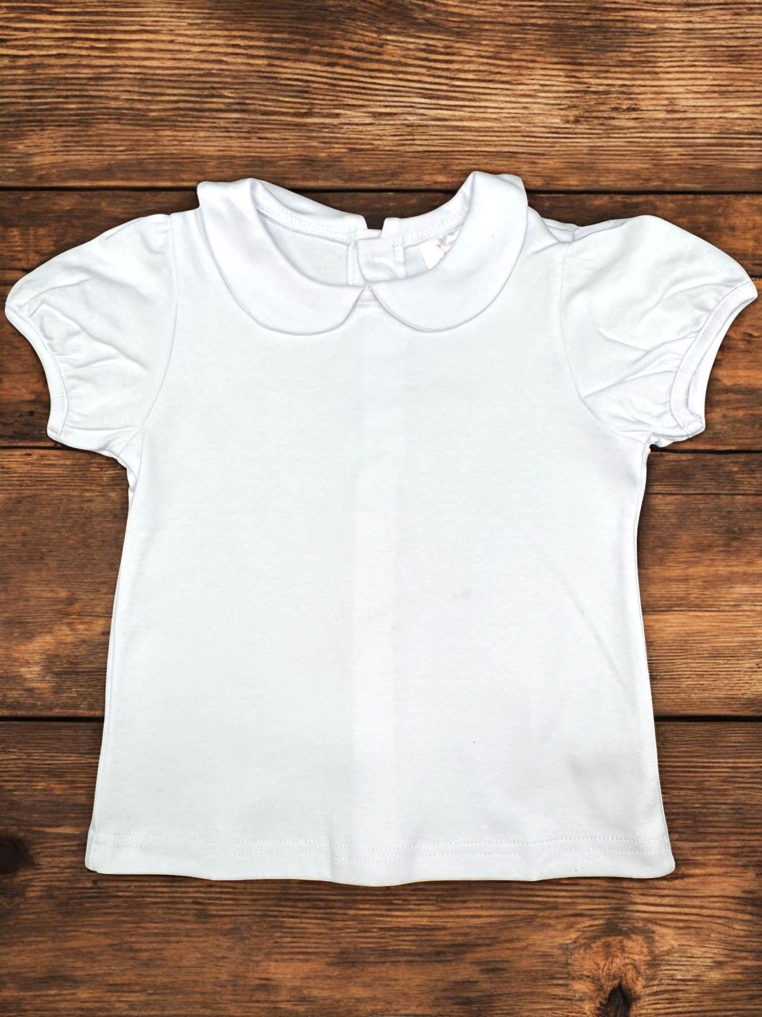 Girl Peter Pan Collar Shirt-Peter Pan Collared Shirt-Girl White shirt