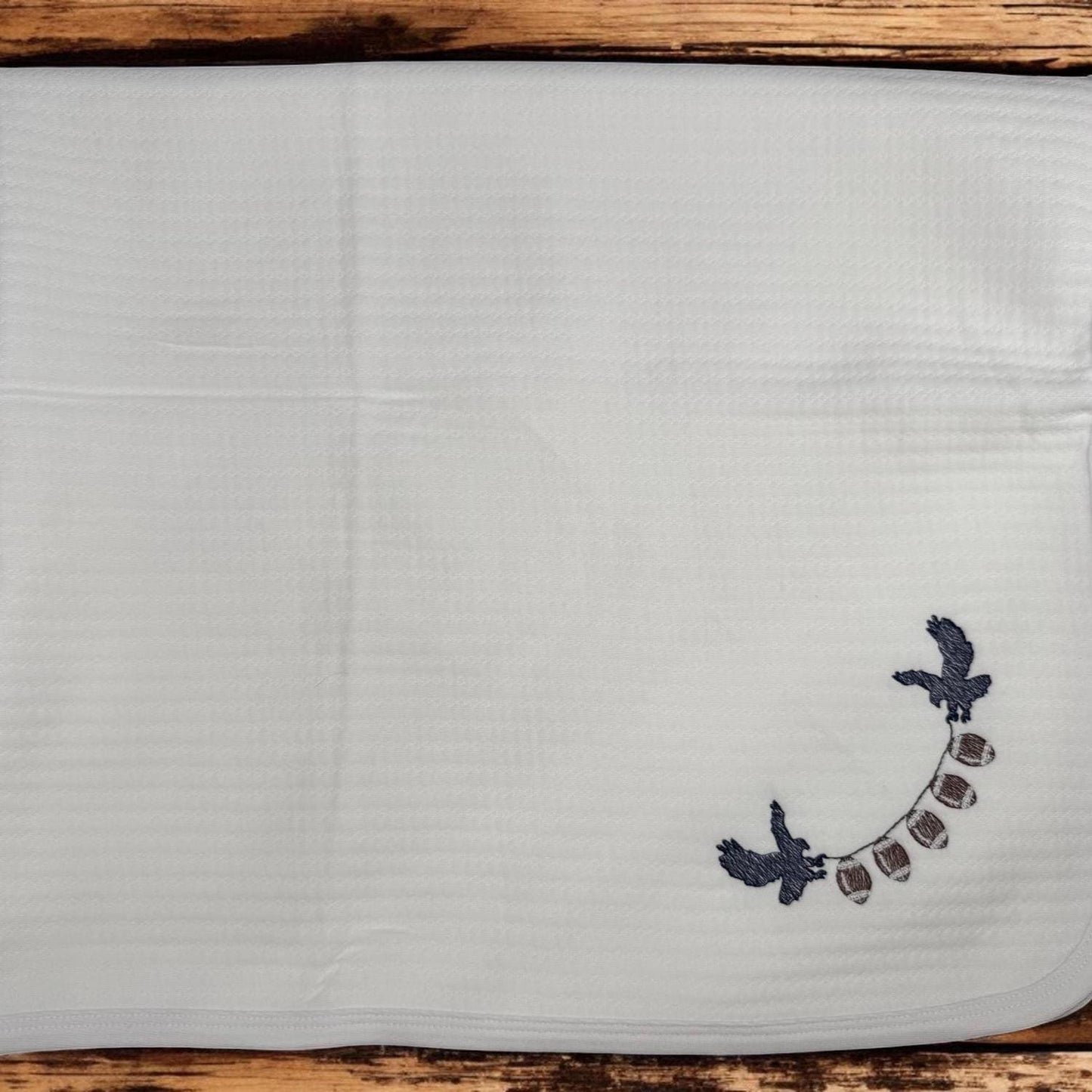 Embroidered Eagle Football Baby Gift Set, Cotton Bib, Burp Cloth & Blanket