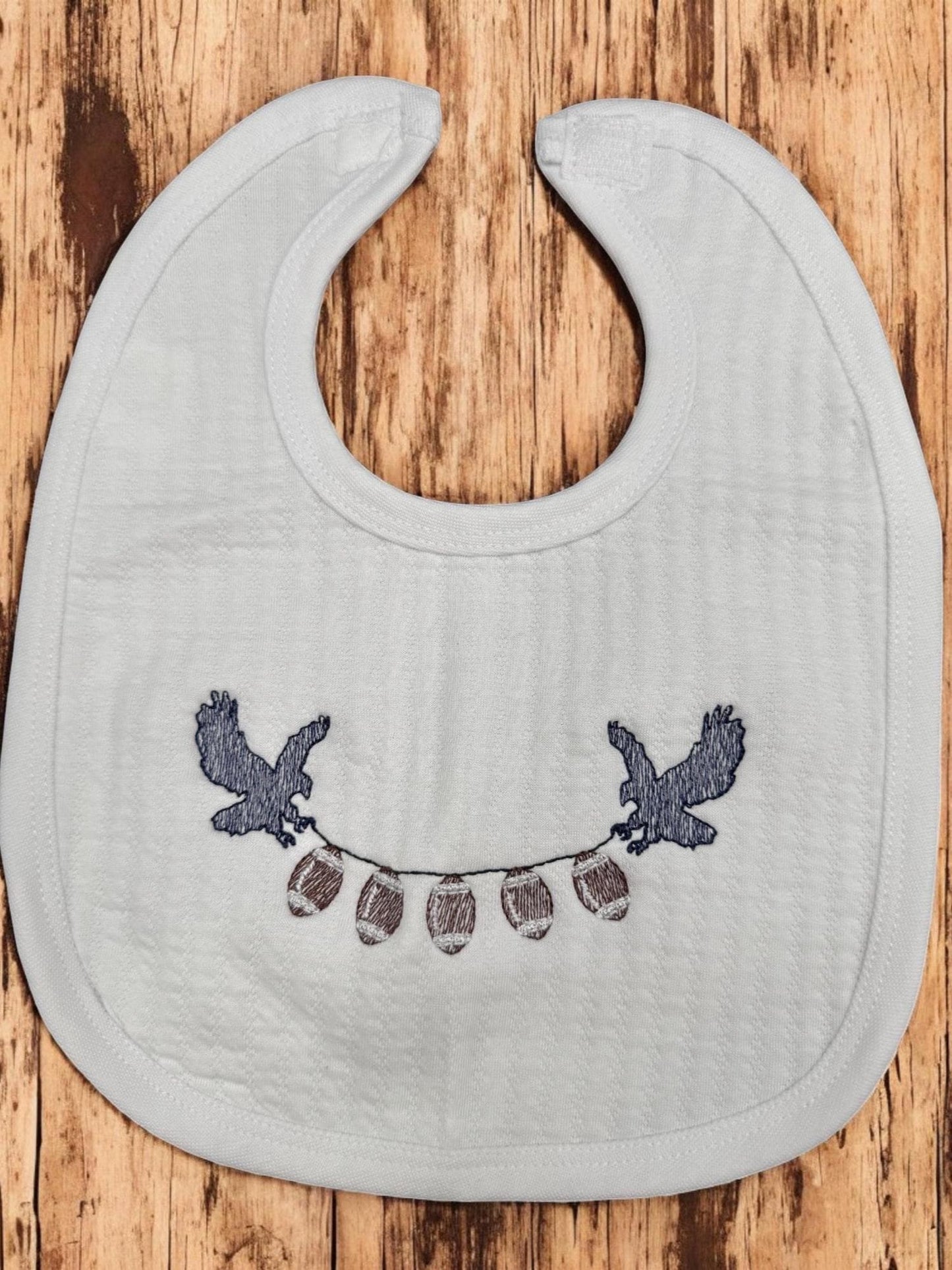 Embroidered Eagle Football Baby Gift Set, Cotton Bib, Burp Cloth & Blanket