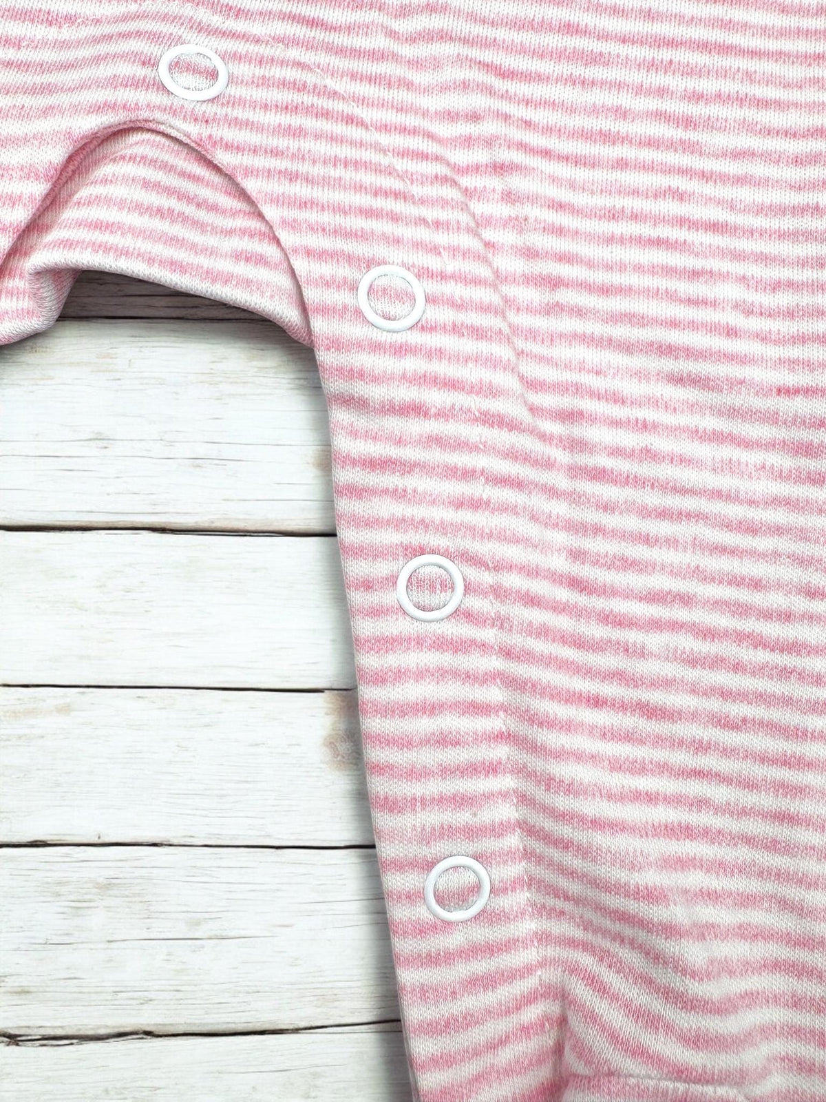 Embroidered Easter Romper, Pink Stripe Knit Footie, Baby Girl Outfit