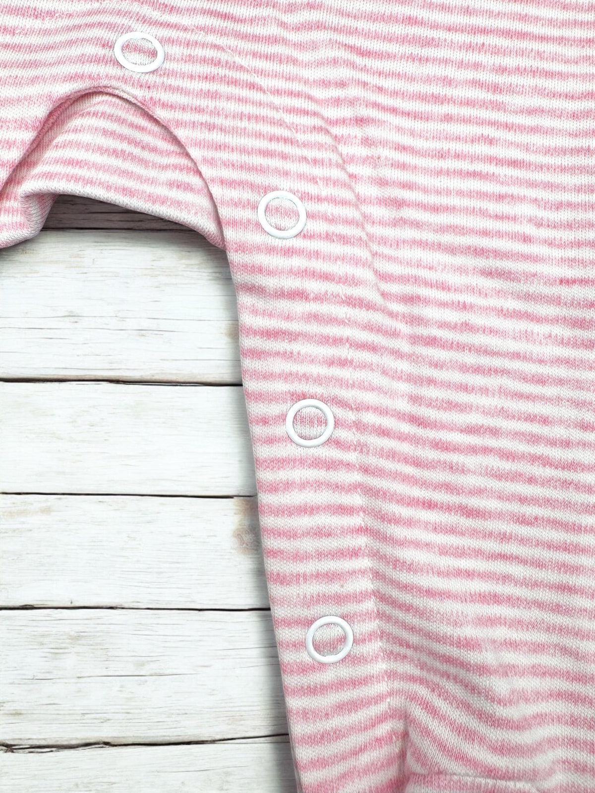 Embroidered Baby Sister Footie, Pink Stripe Knit Romper