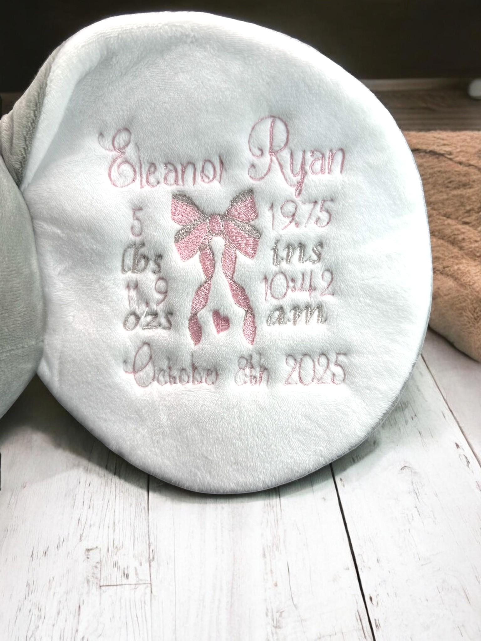 Personalized Elephant Plush | Baby Keepsake | Embroidered Birth Stats | Nursery Gift