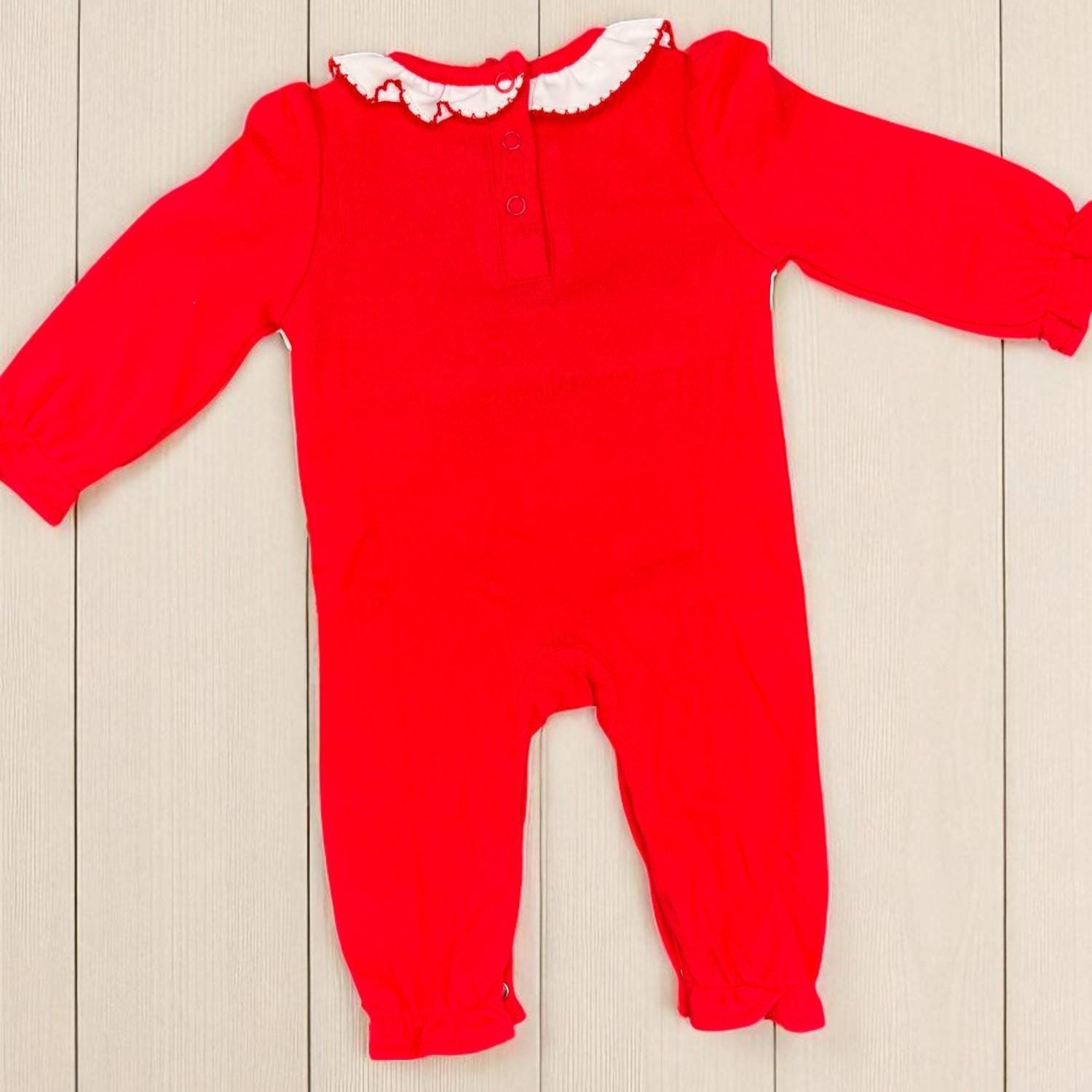 Embroidered Valentine Baby Romper, Infant Girl Valentine