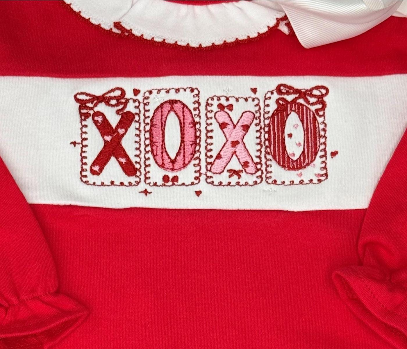 Embroidered Valentine Baby Romper, Infant Girl Valentine