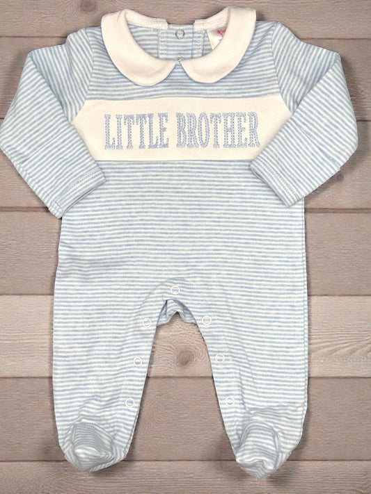 Coming Home Outfit, Embroidered Little Brother Footie, Baby Shower Gift, Baby Boy Newborn