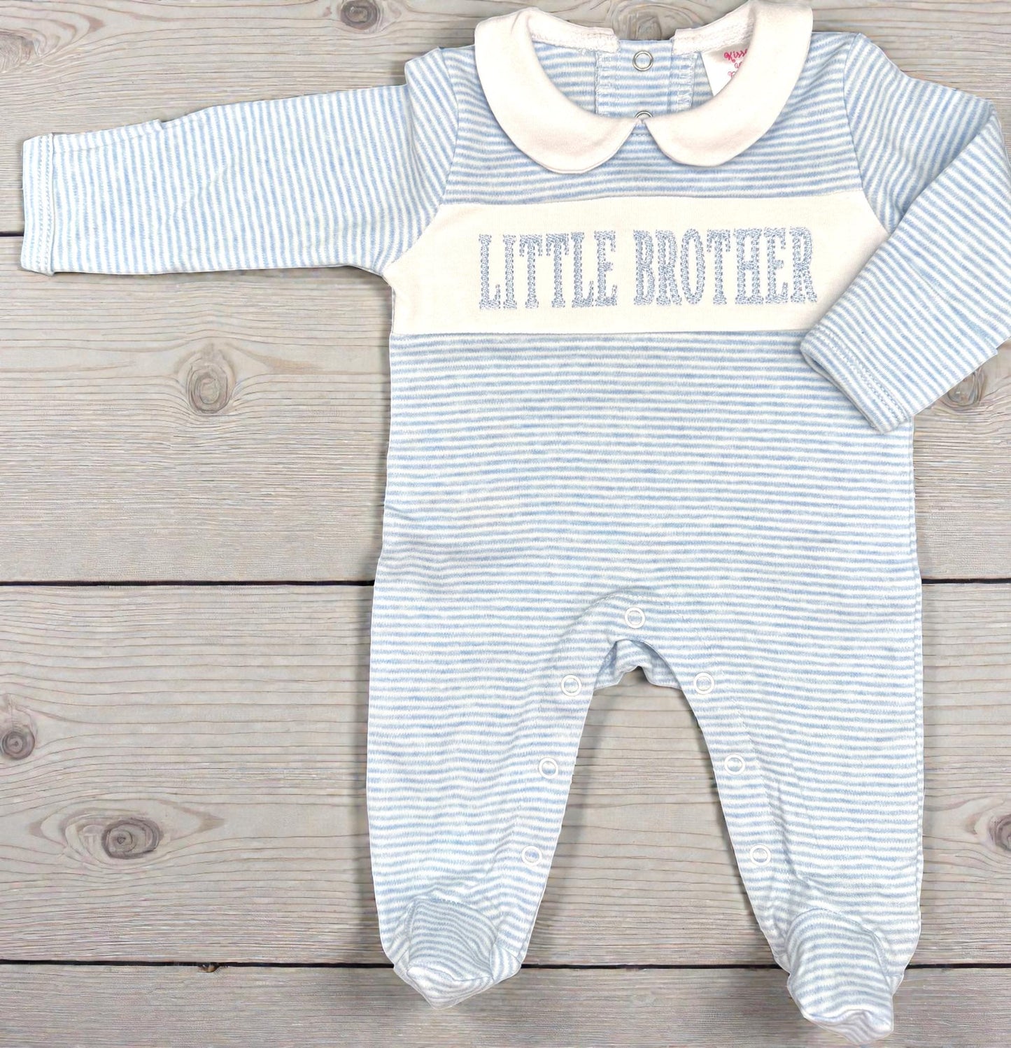 Coming Home Outfit, Embroidered Little Brother Footie, Baby Shower Gift, Baby Boy Newborn