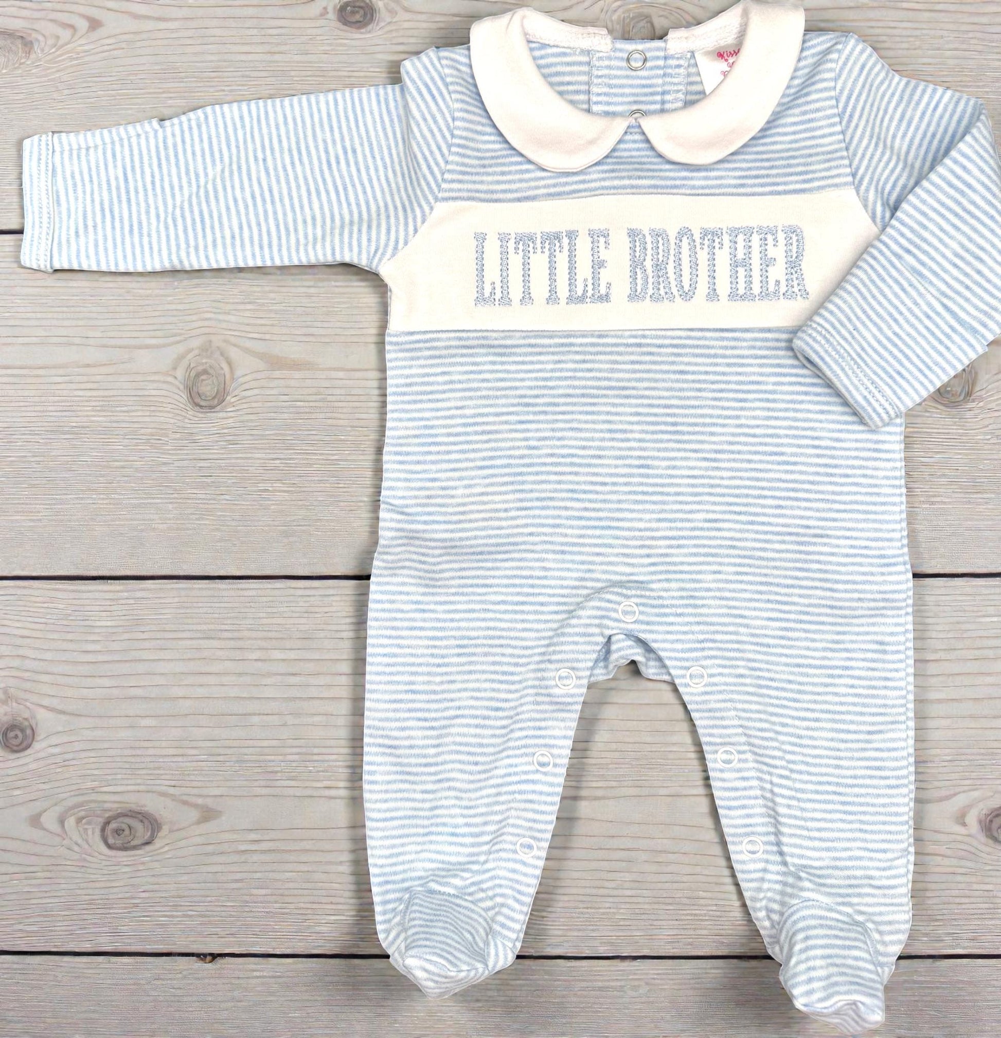 Coming Home Outfit, Embroidered Little Brother Footie, Baby Shower Gift, Baby Boy Newborn