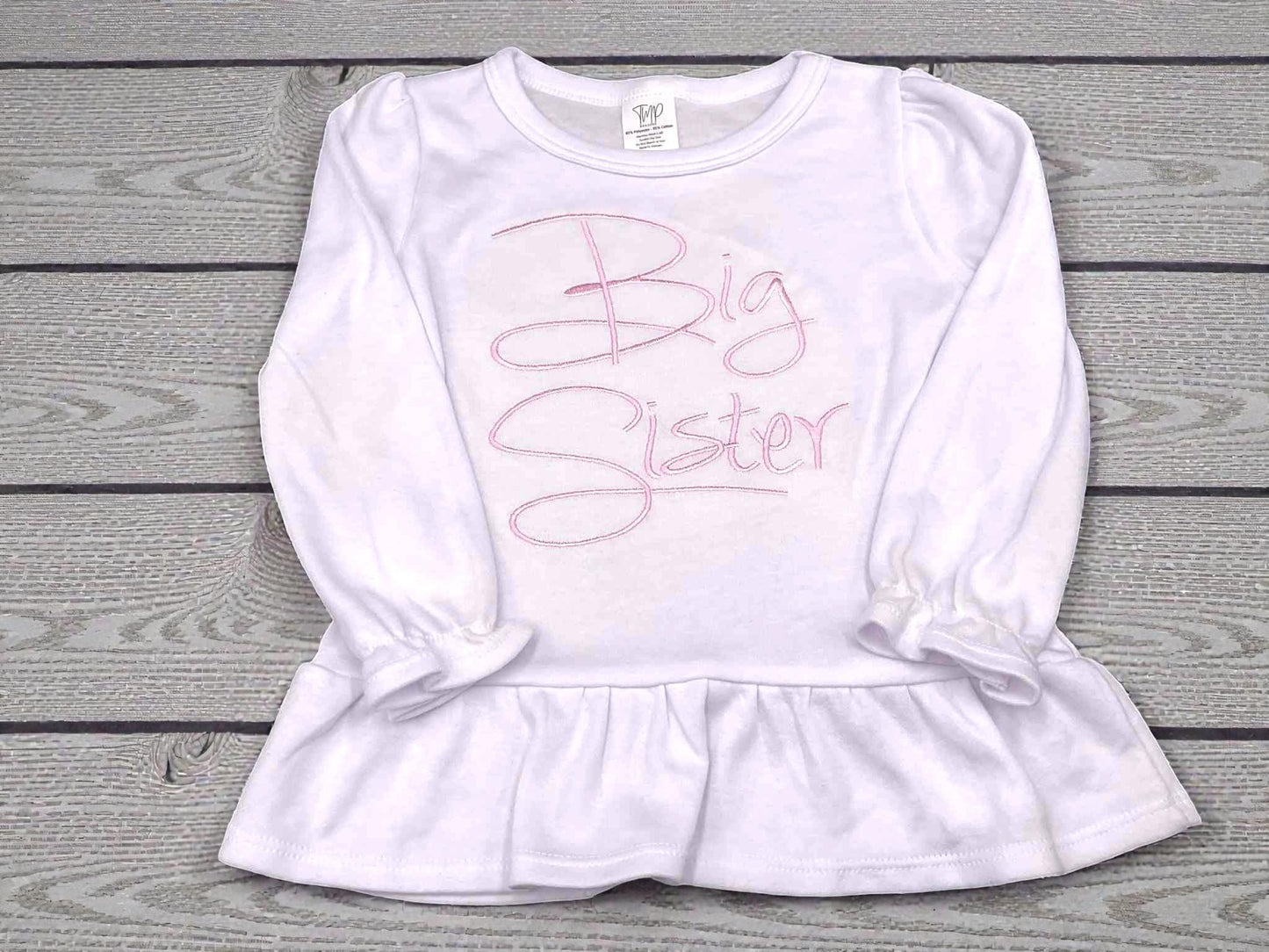 Big Sister Embroidered Shirt – Sibling Announcement Outfit