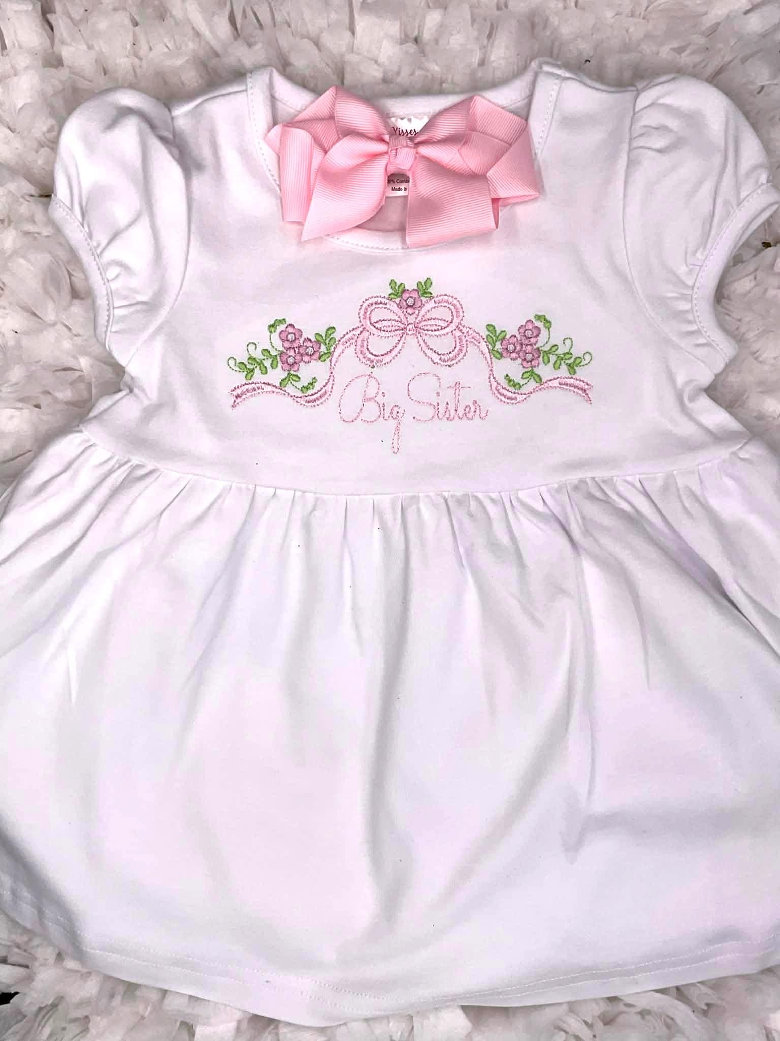 Big Sister Tunic Dress | Embroidered Floral Outfit