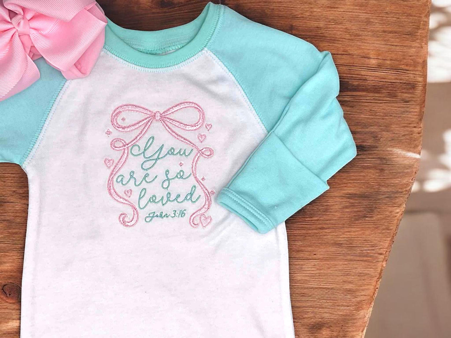 Embroidered Newborn Gown – “You Are So Loved” Baby Gown