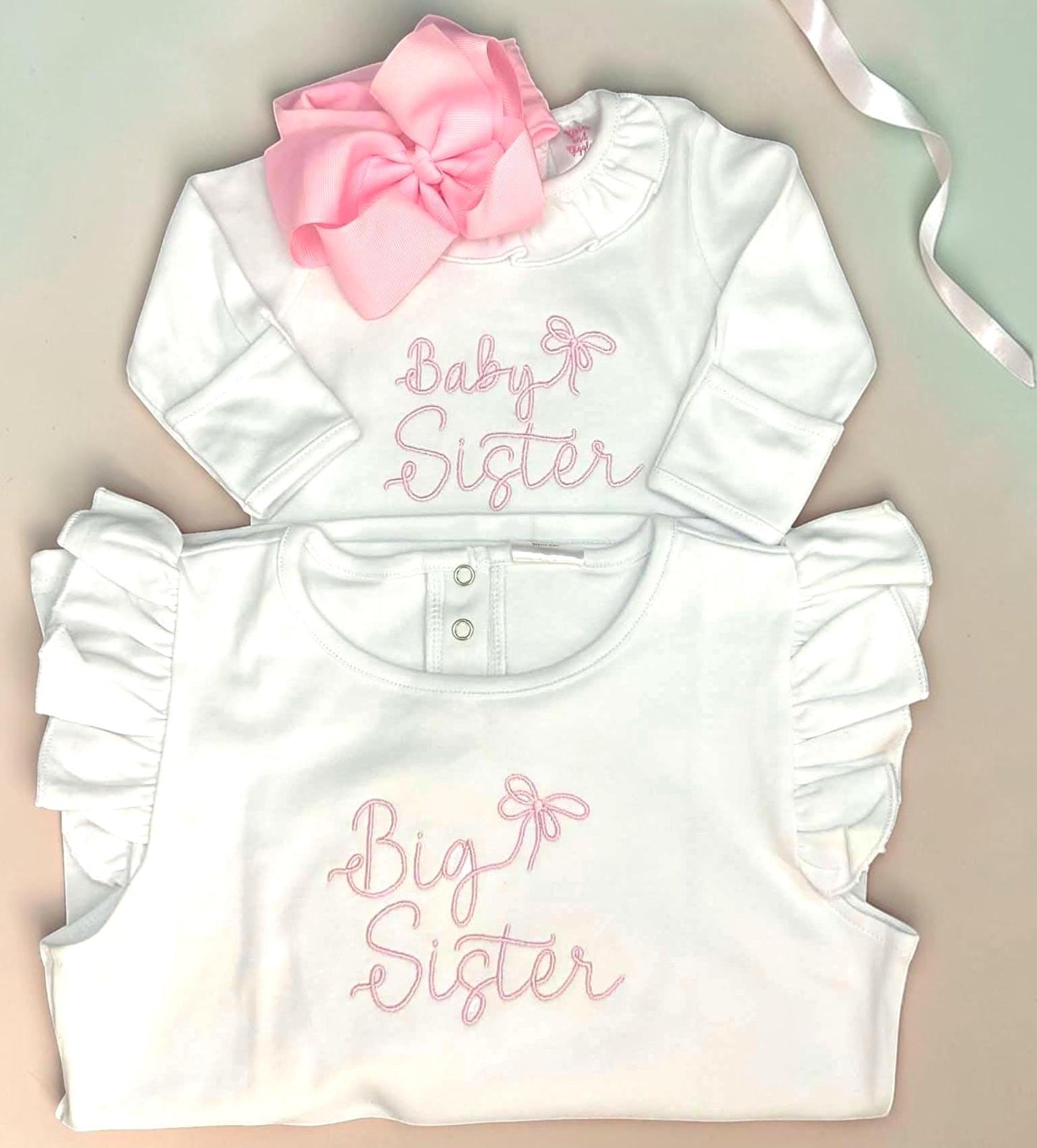 Baby Sister Ruffle Gown – Long Sleeve Cotton Lycra Coming Home Outfit