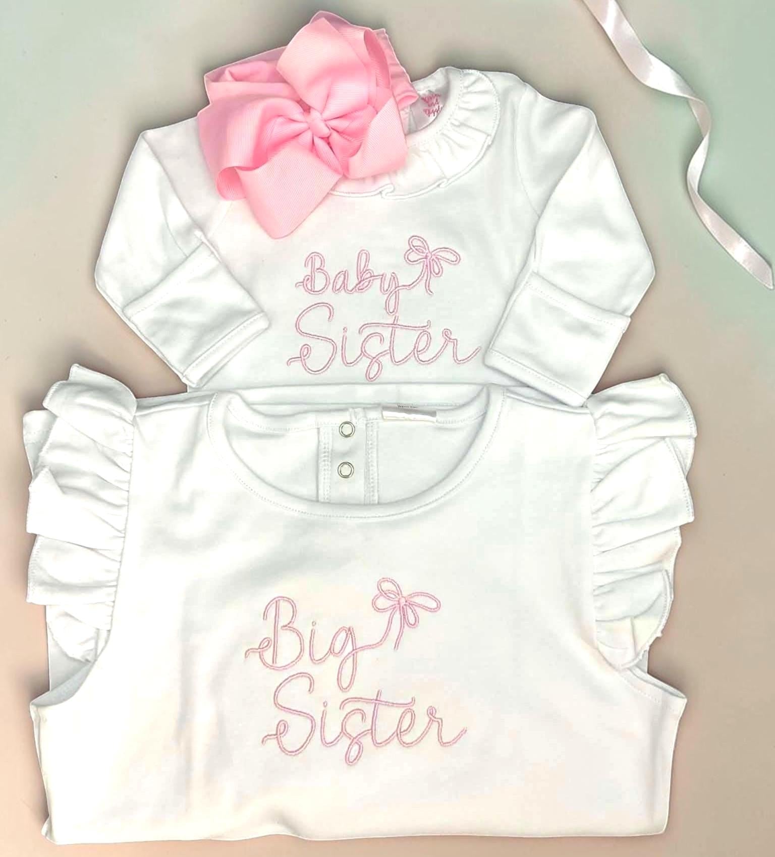 Baby Sister Ruffle Gown – Long Sleeve Cotton Lycra Coming Home Outfit
