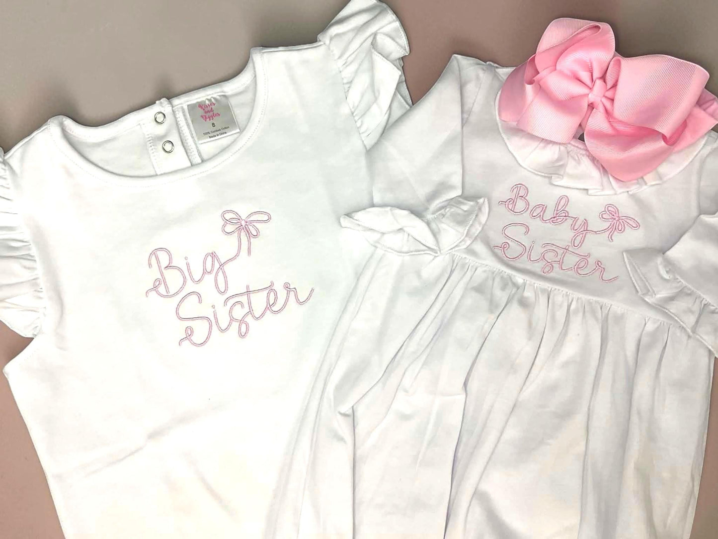 Baby Sister Ruffle Gown – Long Sleeve Cotton Lycra Coming Home Outfit
