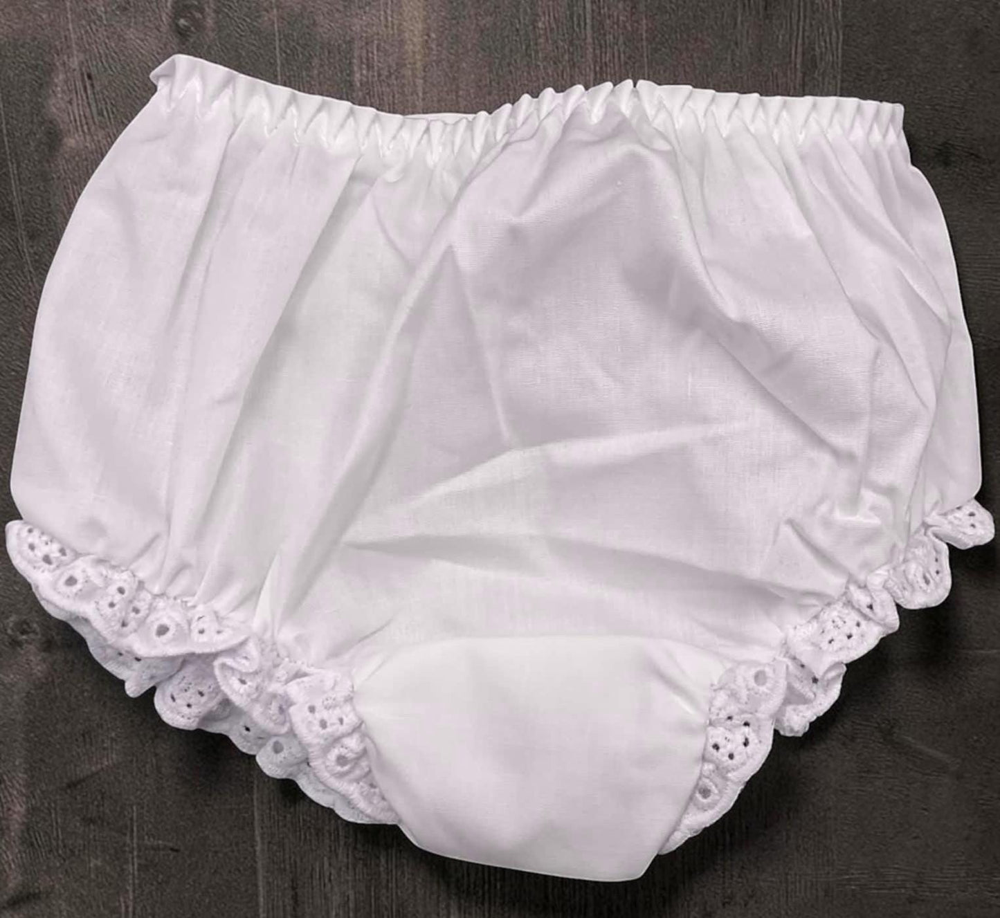 Personalized Baptism Bloomers – Baby Girl Christening Diaper Cover with Pink Cross & Bow Embroidery