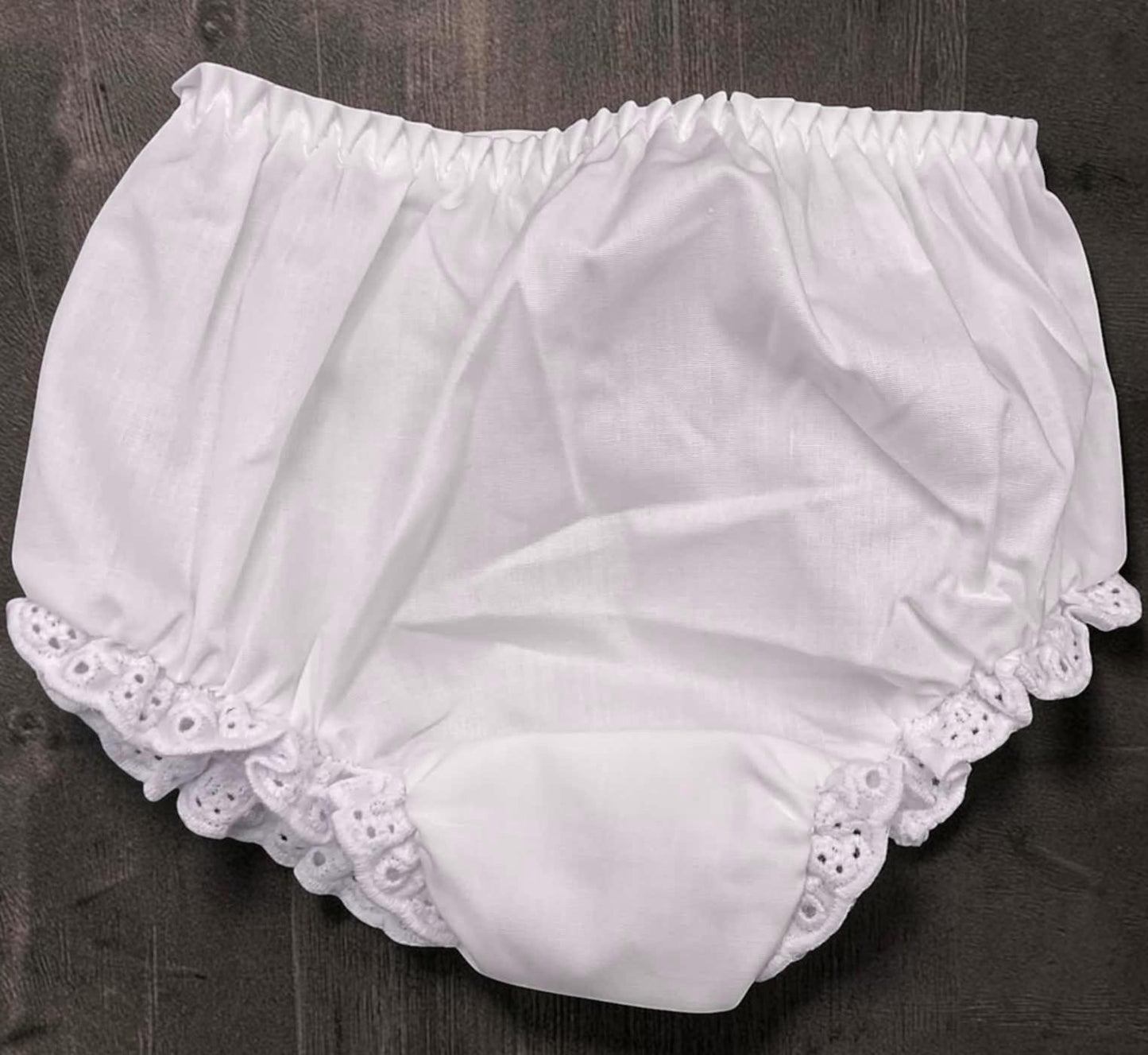 Personalized Baptism Bloomers – Baby Girl Christening Diaper Cover with Pink Cross & Bow Embroidery