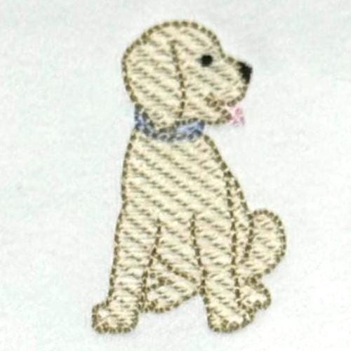 Embroidered Puppy Footie with Blue Trim, Personalized Newborn Cotton Footie