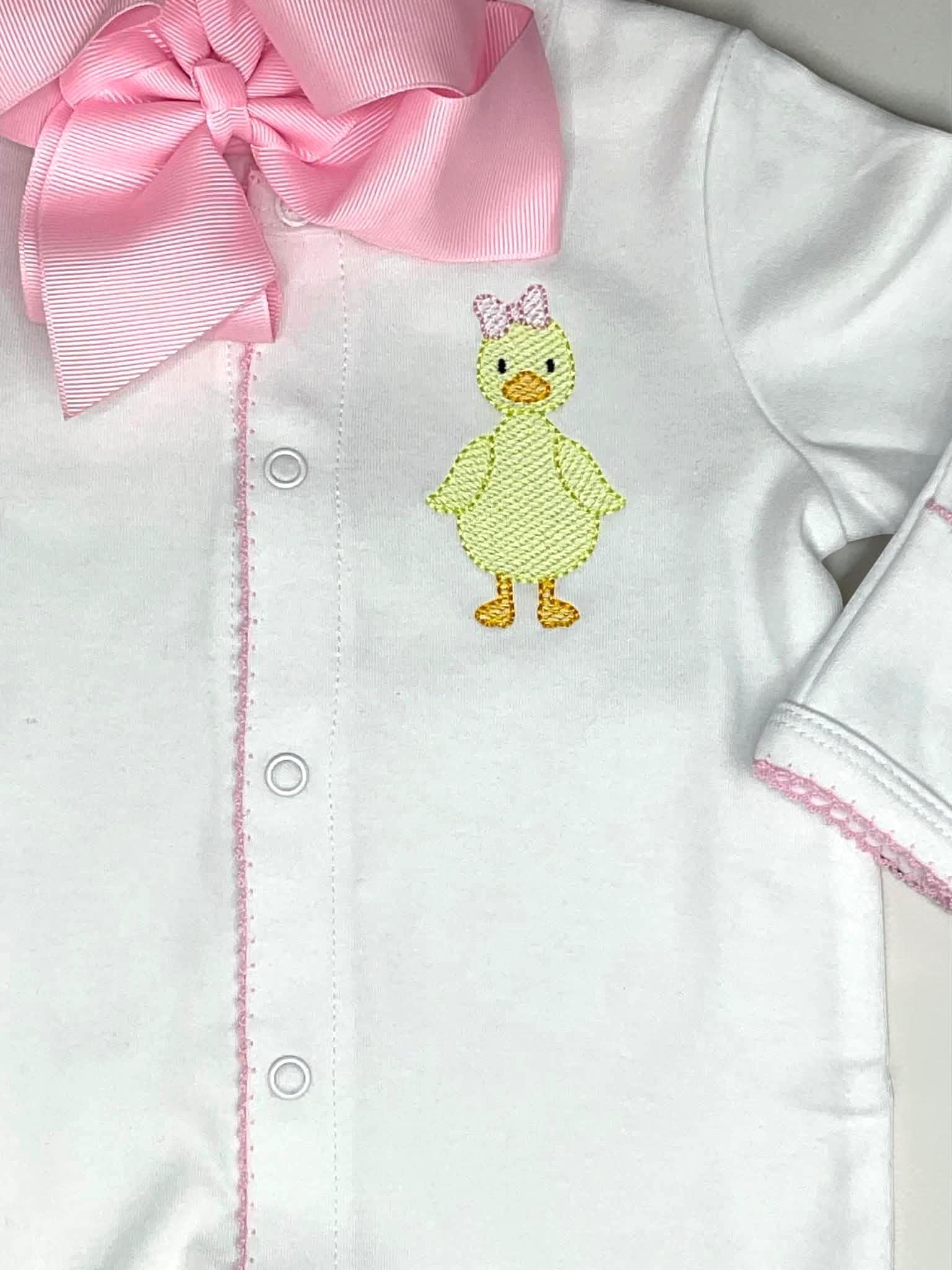 Personalized Baby Girl Footie, Easter Baby Outfit